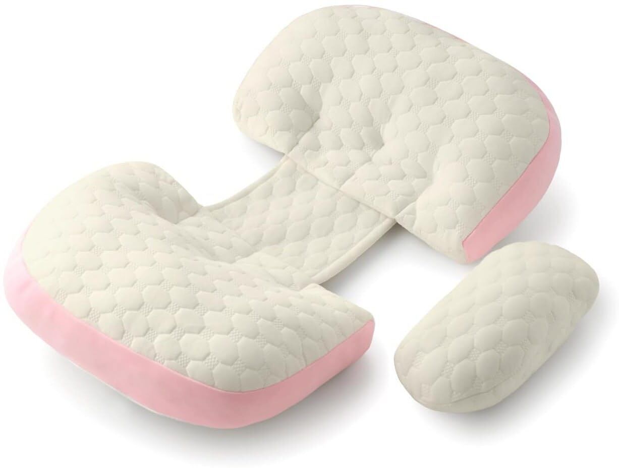 Cotton Pregnancy Pillow Pack of 1 Solid Maternity Wedge Pillow Adjustable Back & Belly Support-image-15