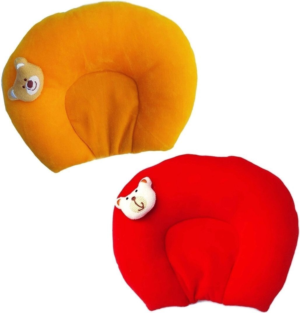 momease Microfibre Baby Pillow Pack of 1 Toons & Characters Mustard Pillow For Newborn Baby Round Head Shaping Baby Pillow-picture-42