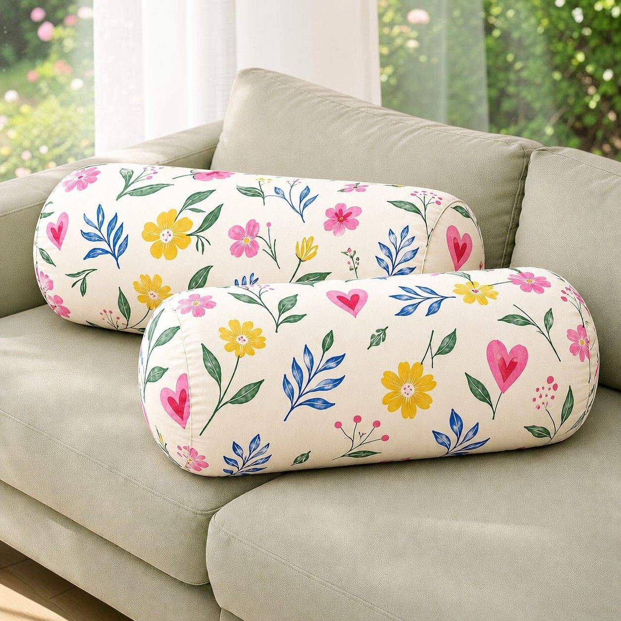 Microfibre Bolster Pack of 2 Floral-image-41