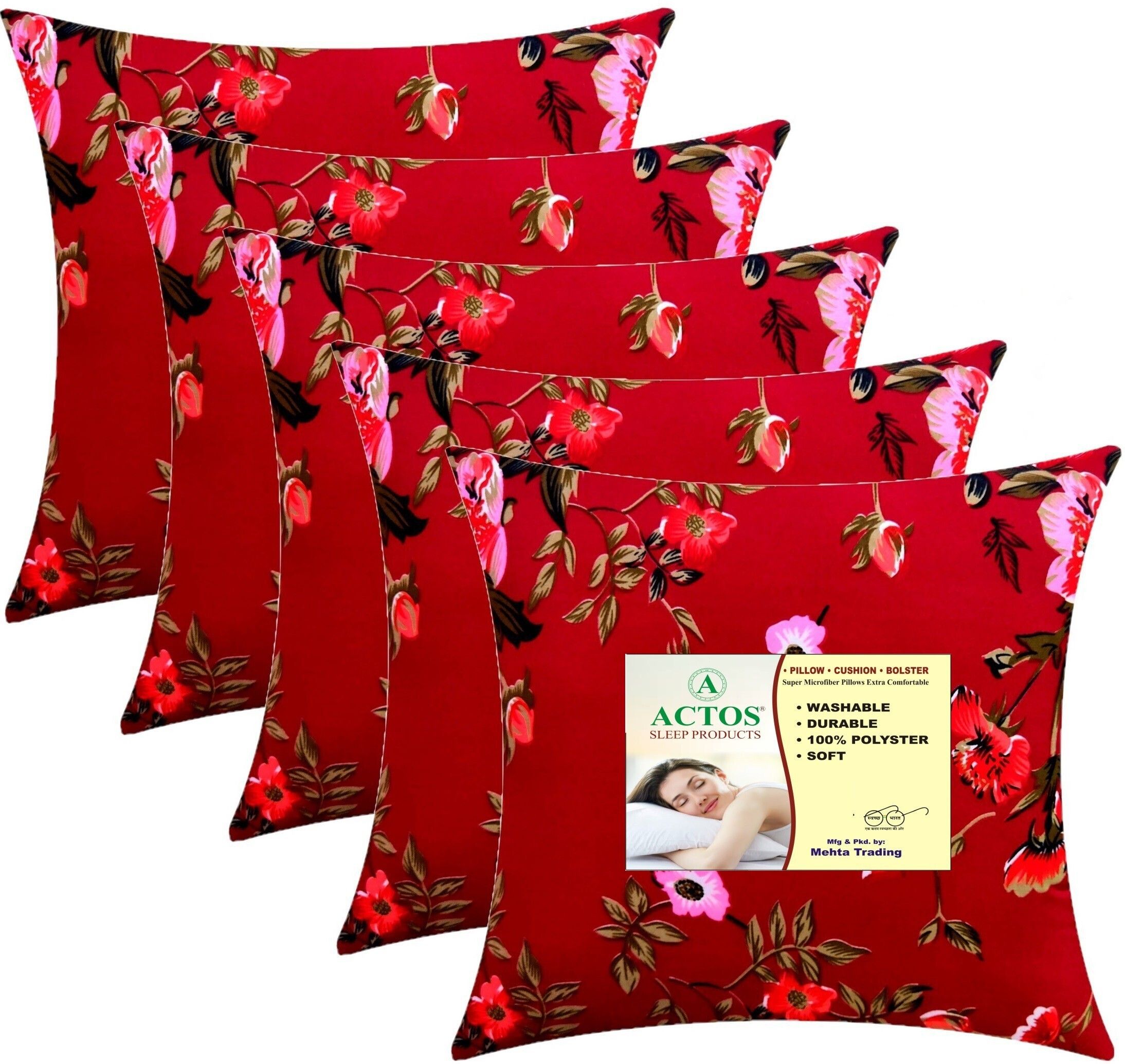 Microfibre Floral Cushion Pack of 5
