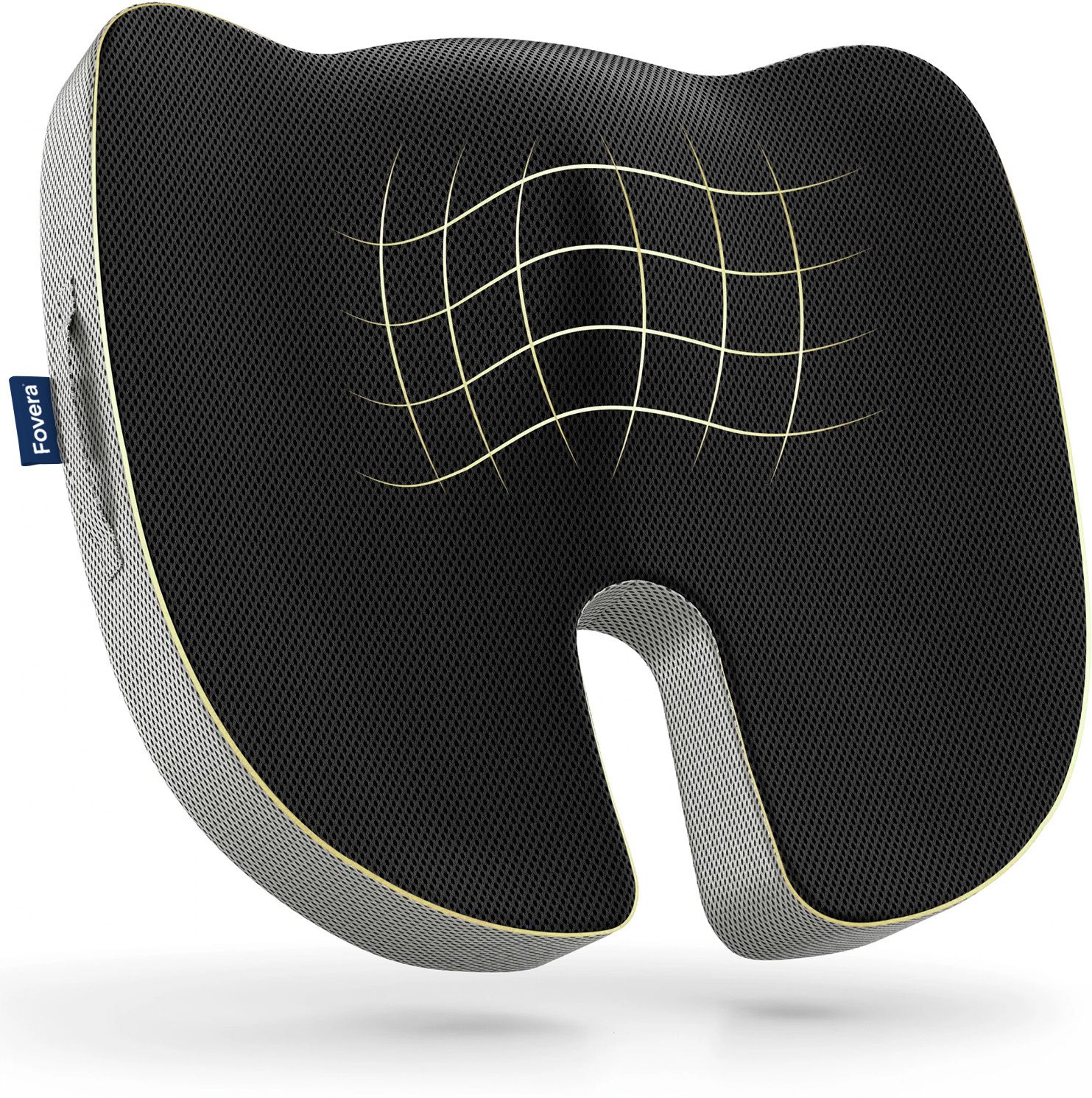 fovera Memory Foam Orthopaedic Pillow Pack of 1 Solid Coccyx Chair Seat Cushion For Tailbone Pain Relief-picture-11