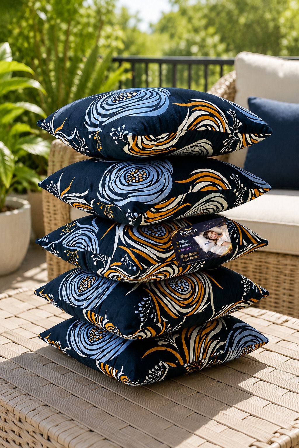 vyomfit Microfibre Cushion Pack of 5 Printed Premium Cushion Set | (16x16 inch)-picture-25