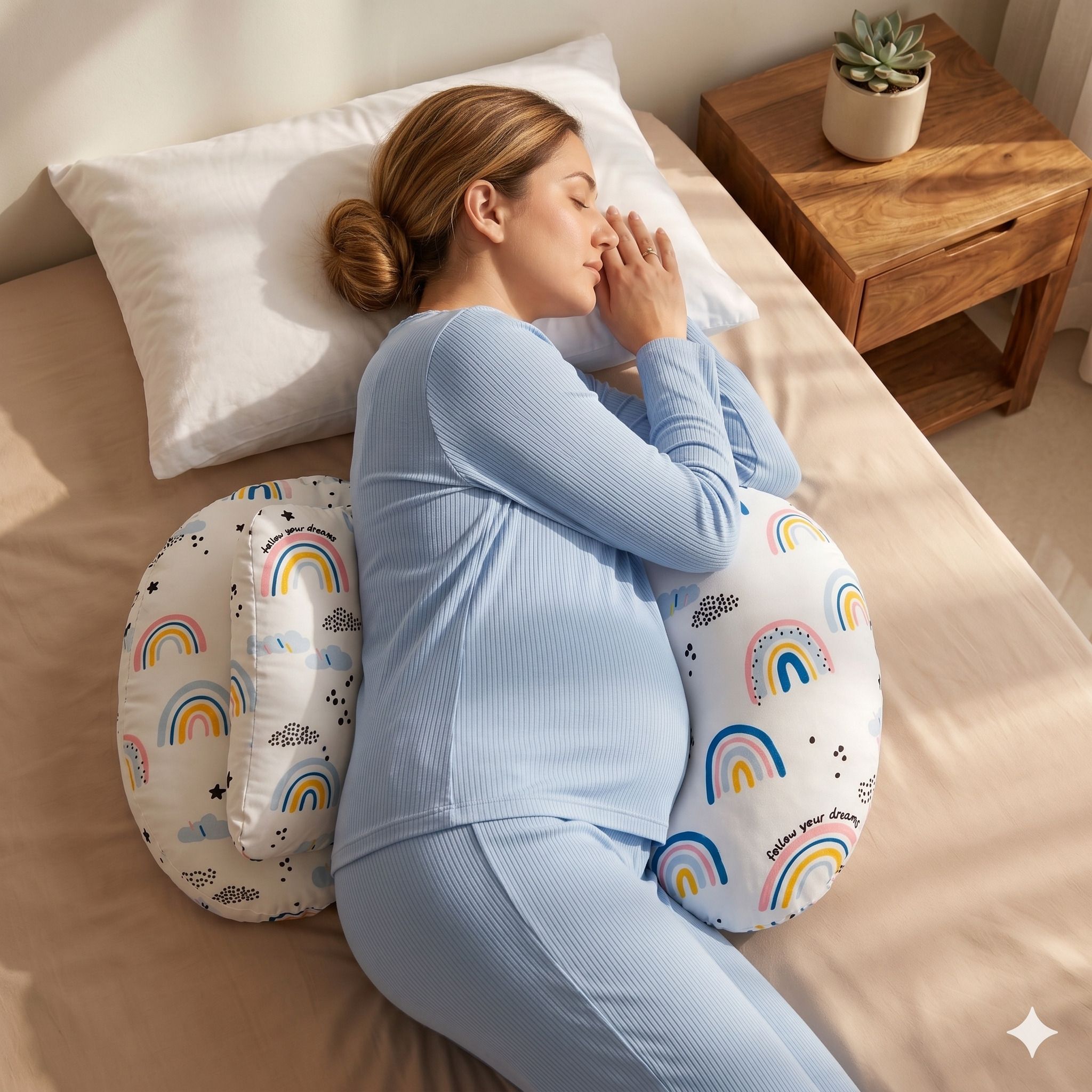 windson craft Polyester Fibre Pregnancy Pillow Pack of 1 Printed-picture-39