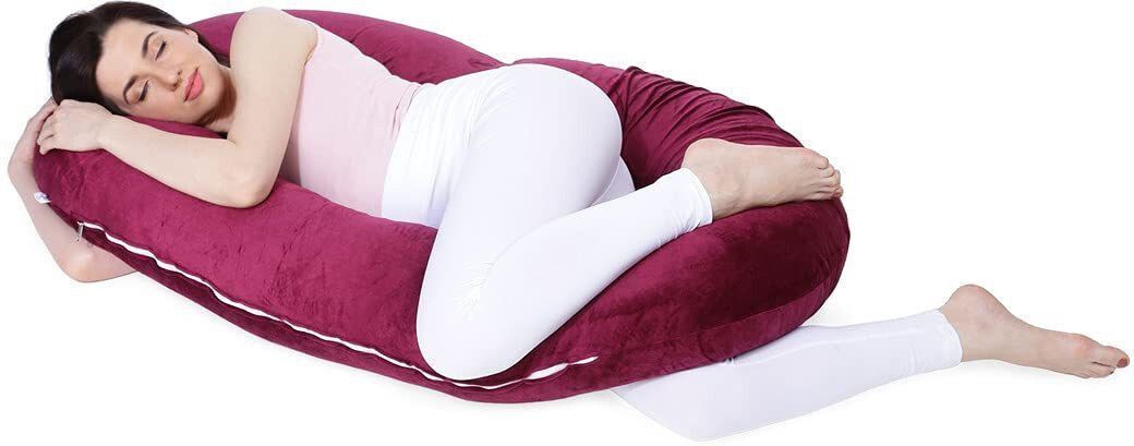 wild mint Microfibre Pregnancy Pillow Pack of 1 Solid ultra soft c shaped pillow-picture-38