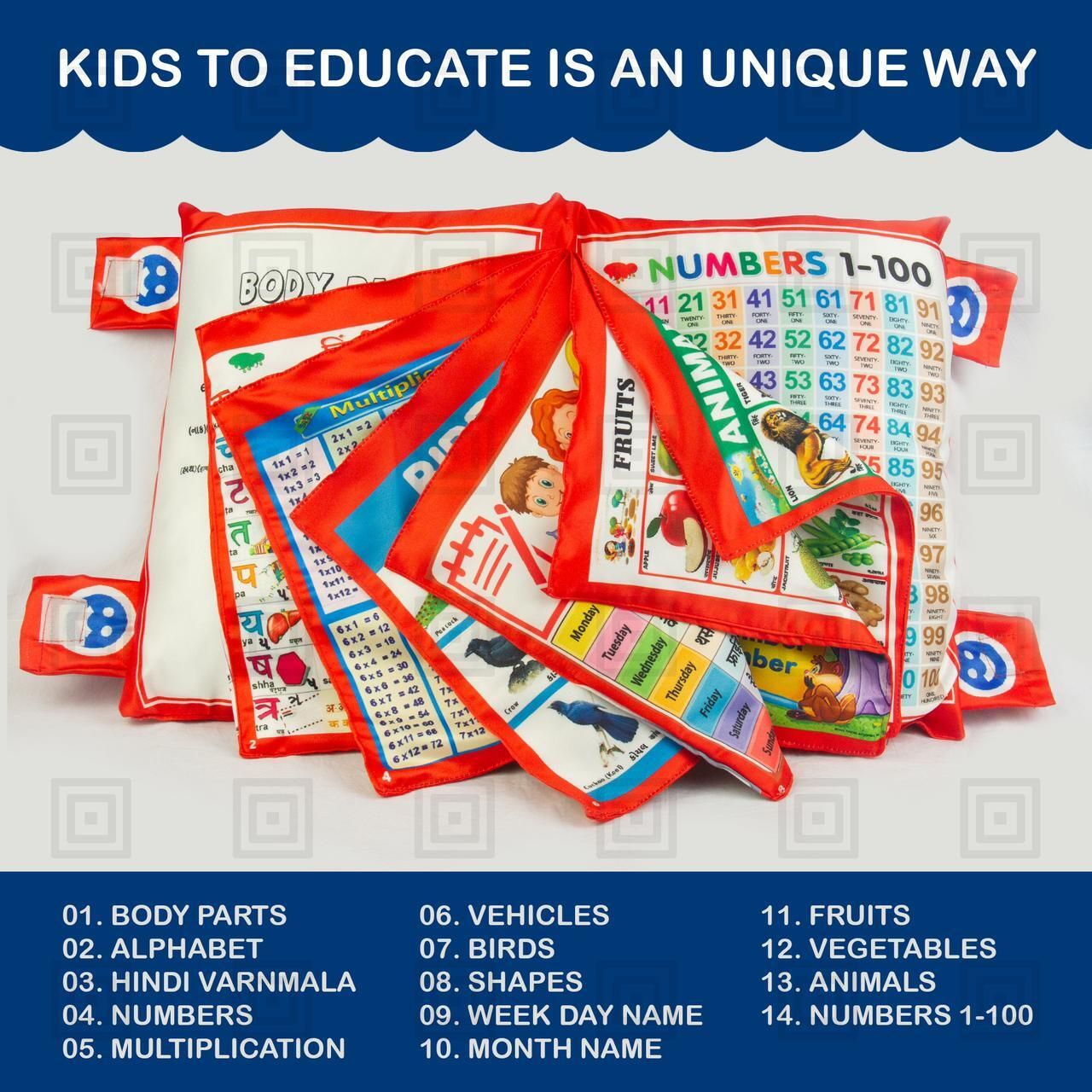 baby cushion pillow::abcd pillow::baby pillow::kids pillow