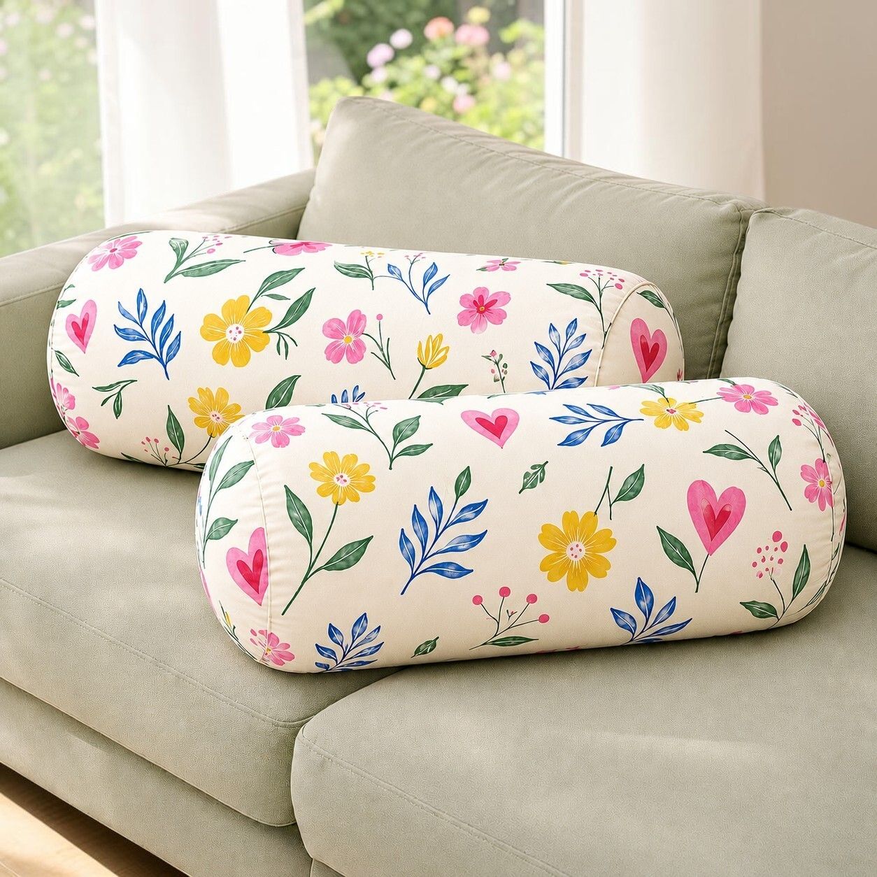 Microfibre Bolster Pack of 2 Floral-image-48