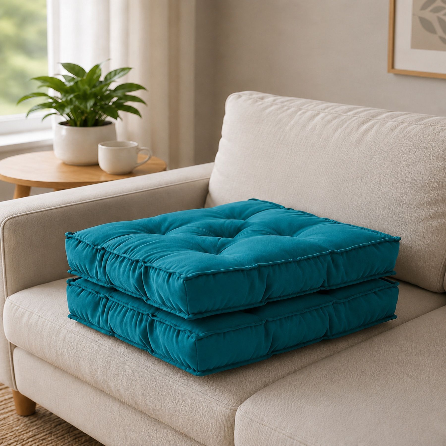 bhebha Microfibre Chair Pad Pack of 2 Solid-picture-21