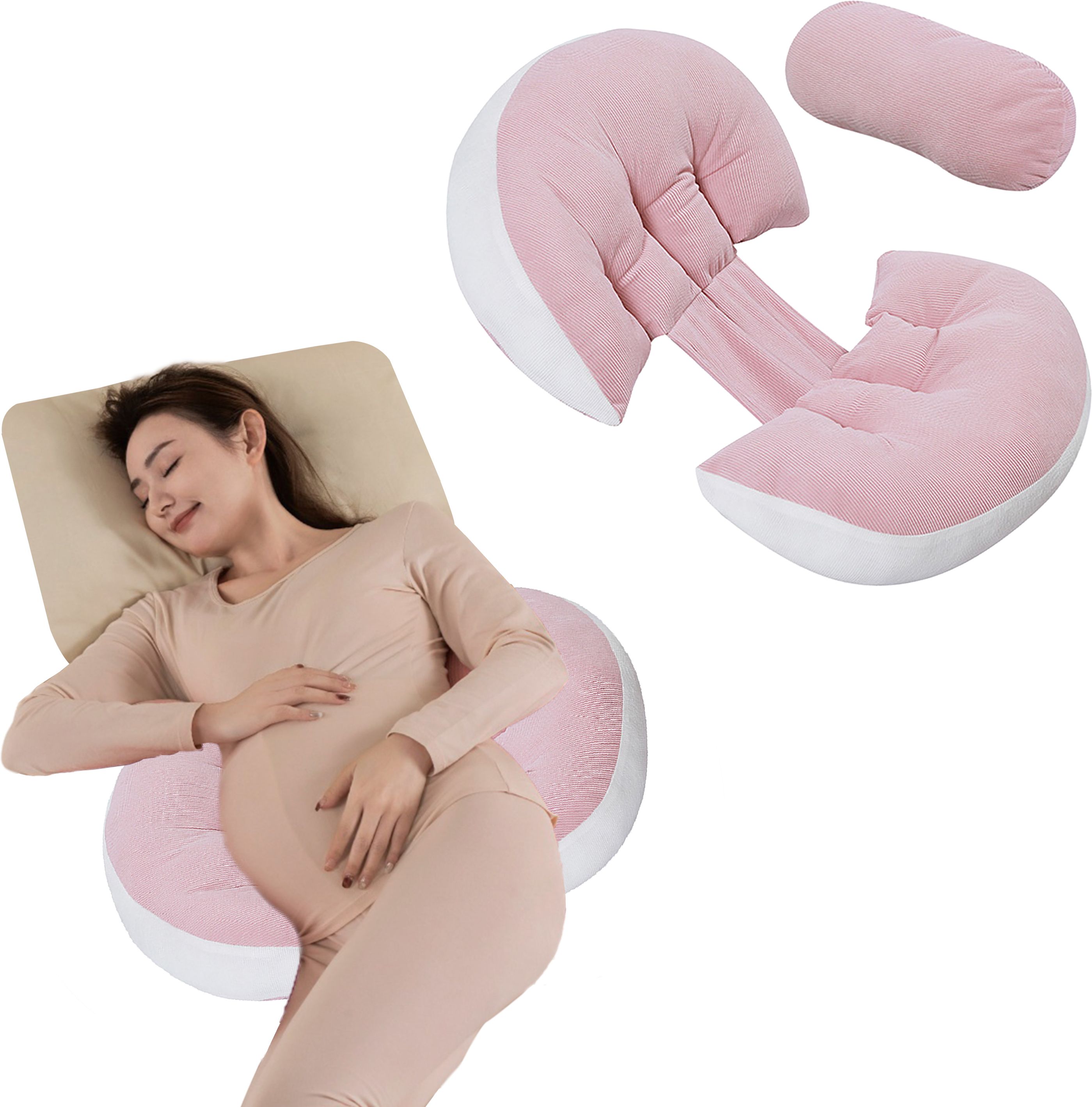 Cotton Pregnancy Pillow Pack of 1 Solid Adjustable U Shaped Pregnancy Pillow for Belly, Back And Side Support Sleeping-image-34