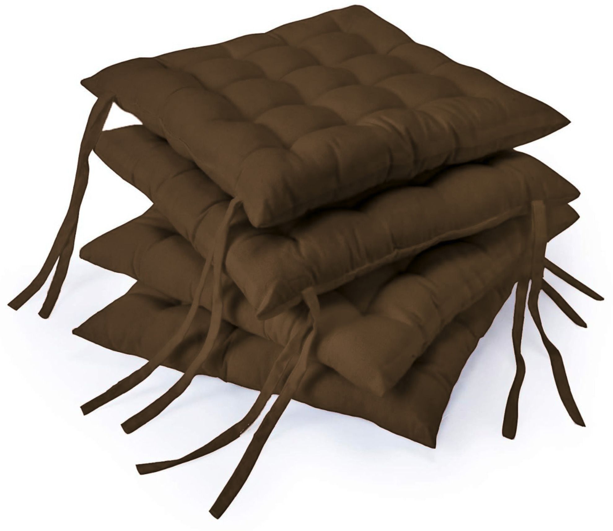 Cotton Chair Pad Pack of 4 Solid Tufted Chair Pads Thick Seat Cushion with Ties for Dining Chair, Office, Garden-image-37
