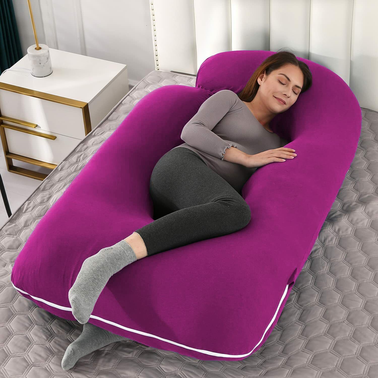 Microfibre, Polyester Fibre Solid Pregnancy Pillow Pack of 1