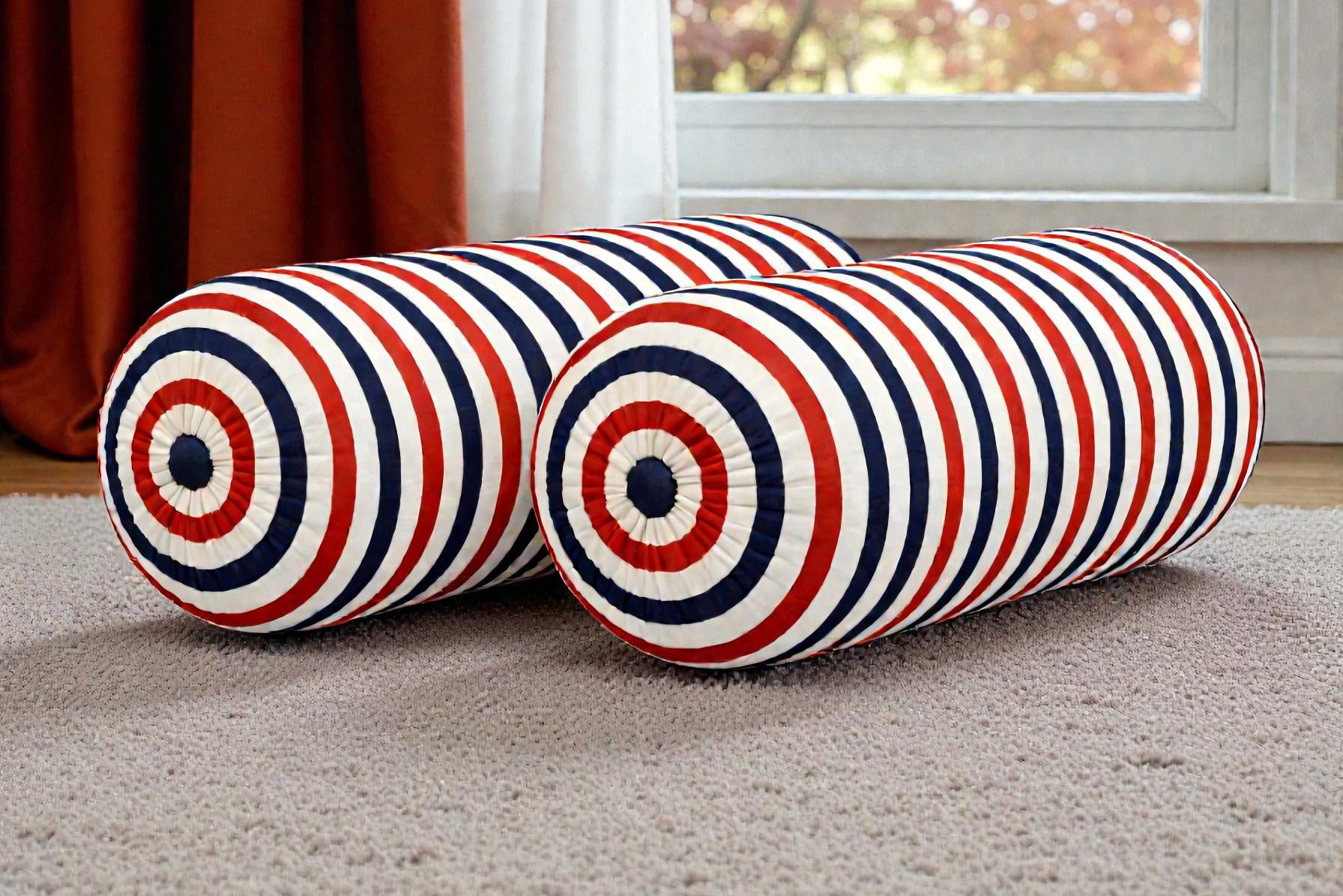 Microfibre Bolster Pack of 2 Stripes Combo Set Of 2-image-5
