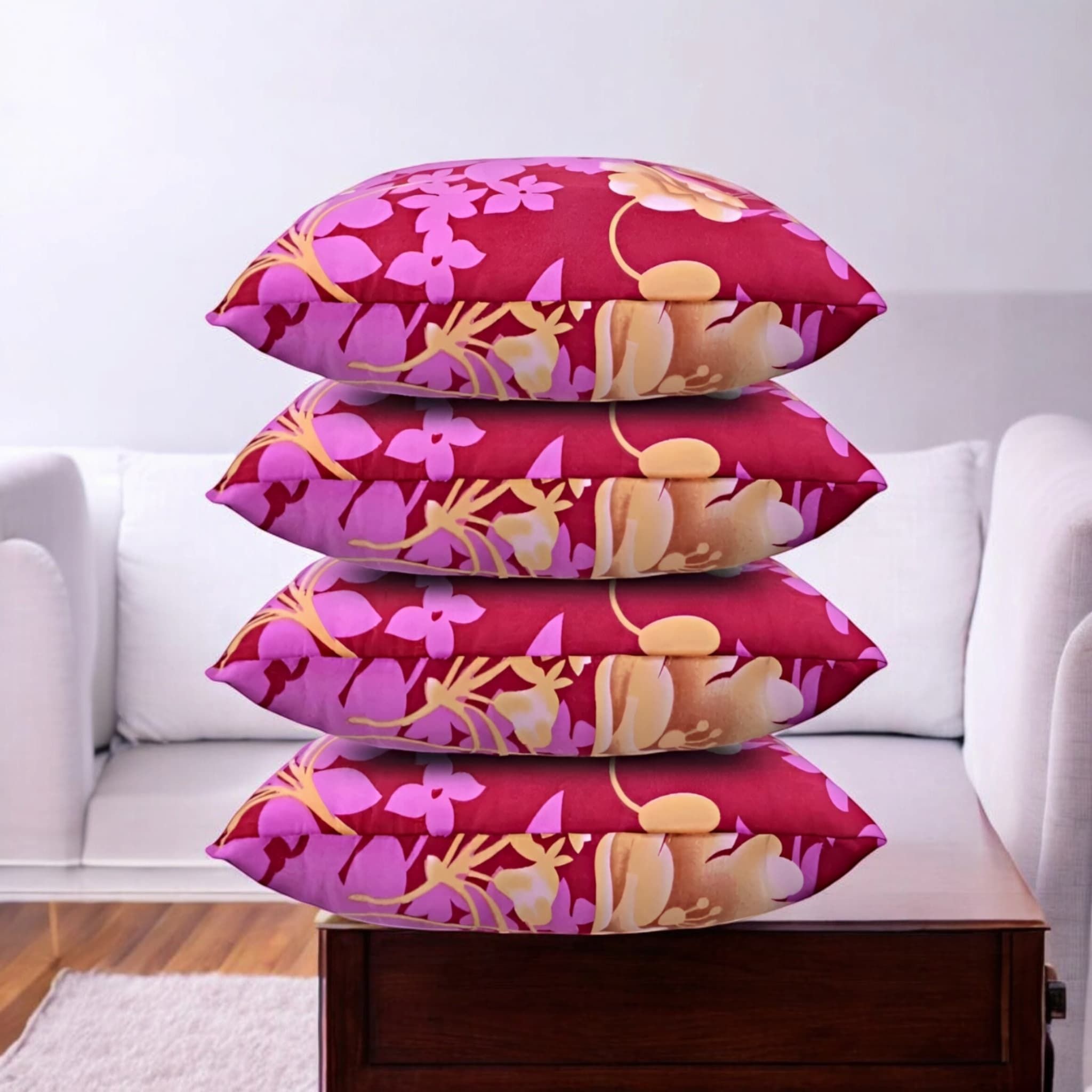 Luxury Microfibre Solid Sleeping Pillow Pack of 4