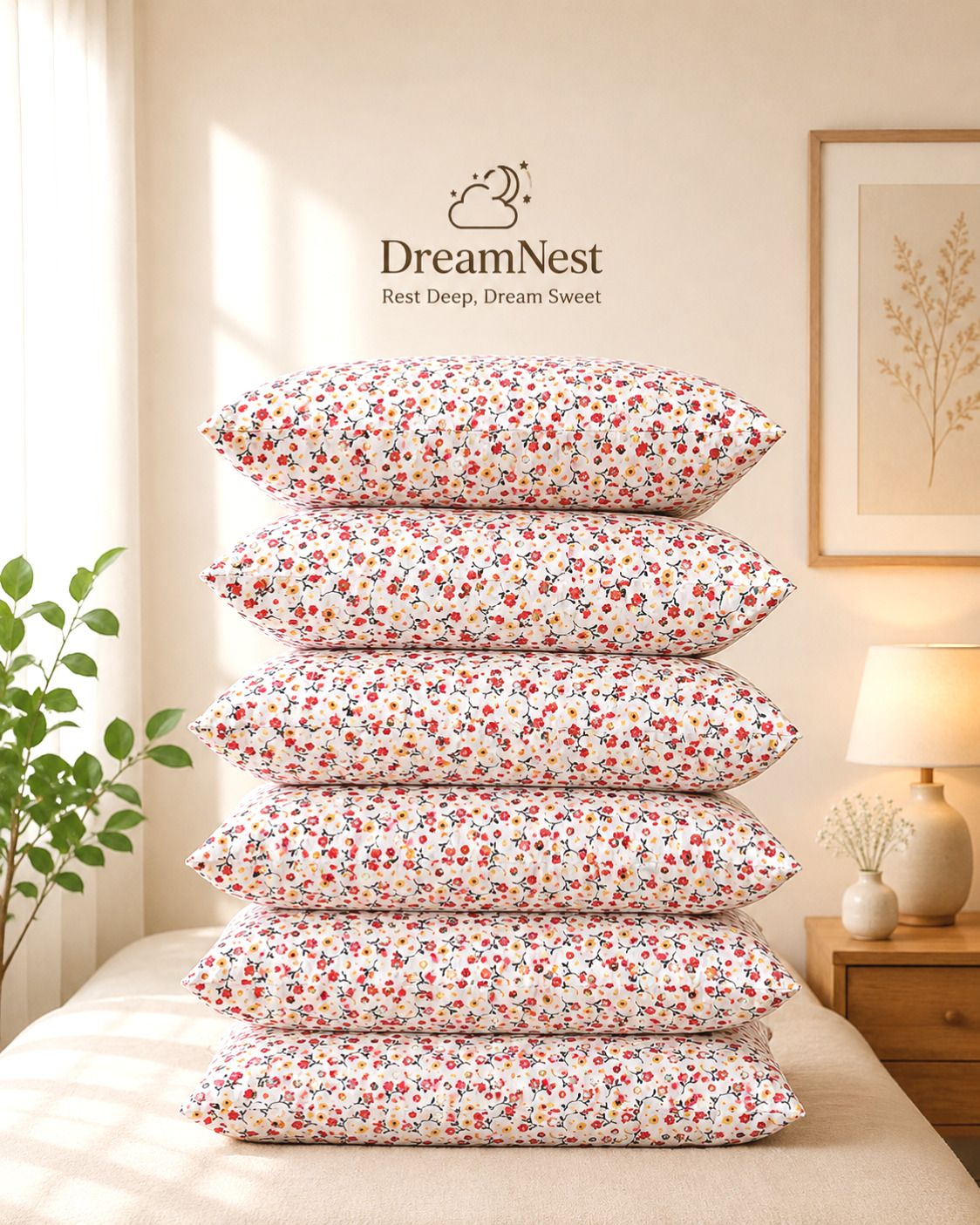 dreamnest Microfibre Sleeping Pillow Pack of 6 Abstract Luxury-picture-10