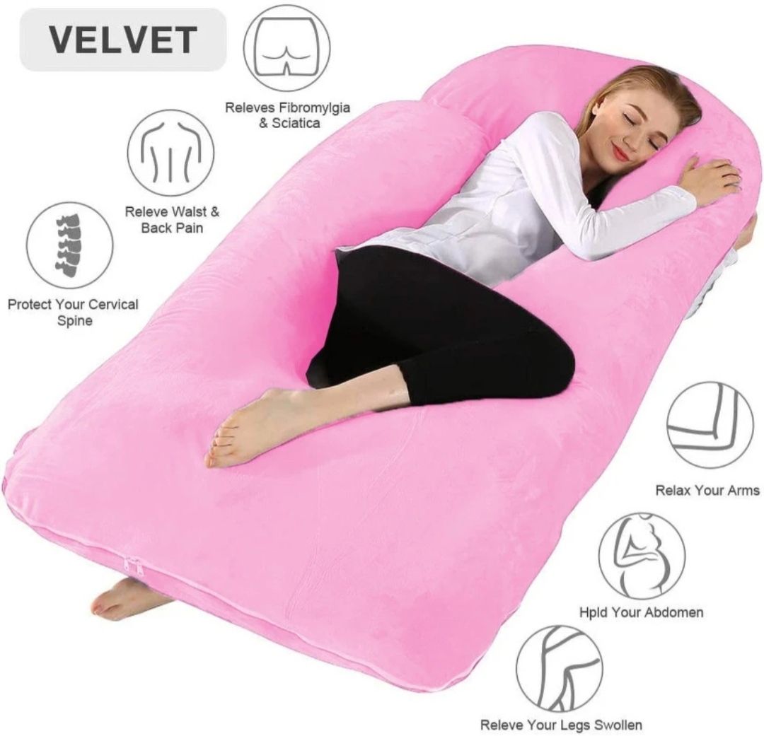 keshav Cotton Pregnancy Pillow Pack of 1 Solid comfort luxury pregnancy pillow-picture-14
