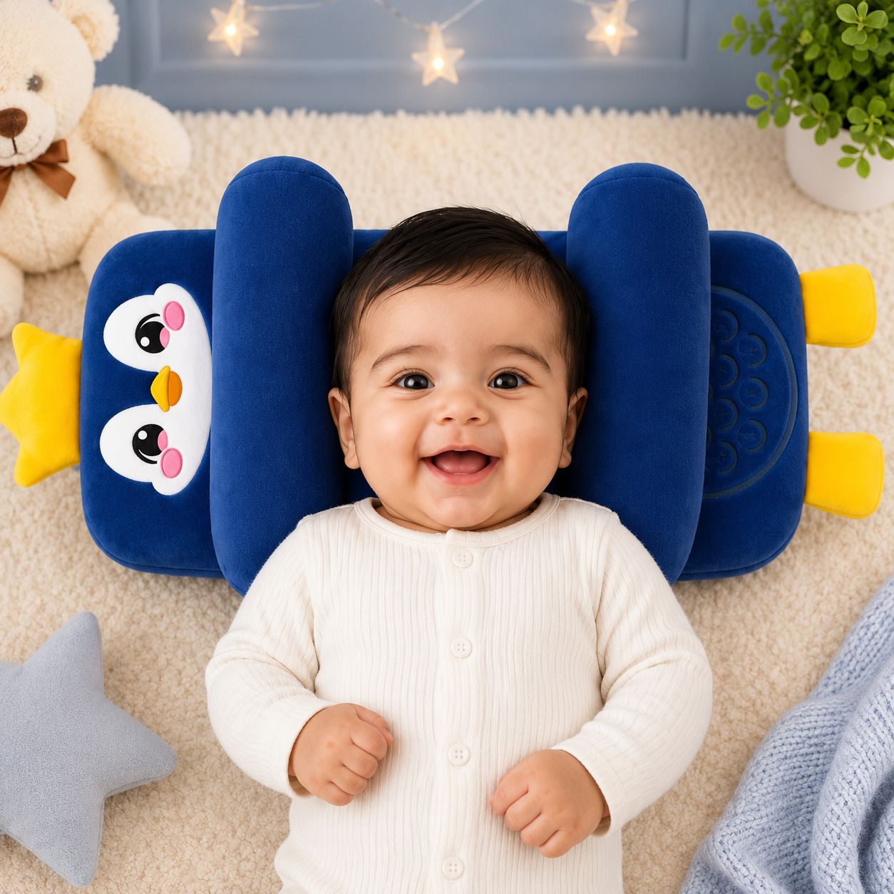 Polyester Fibre Baby Pillow Pack of 1 Solid Baby pillow-image-47