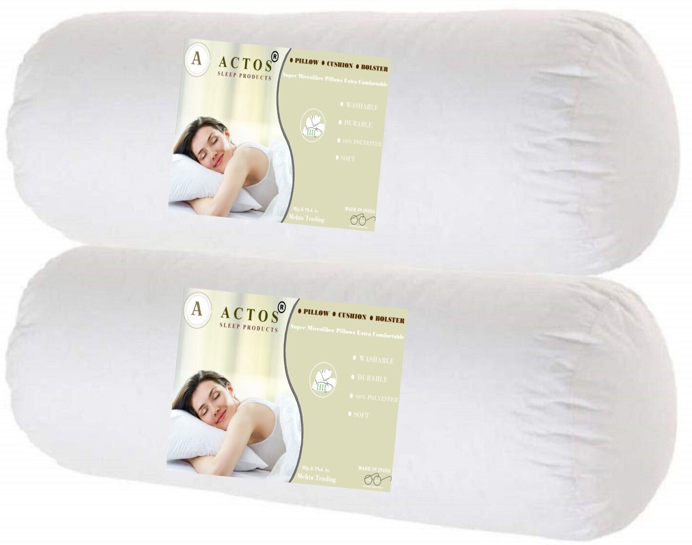 actos Microfibre Bolster Pack of 2 Solid-picture-11