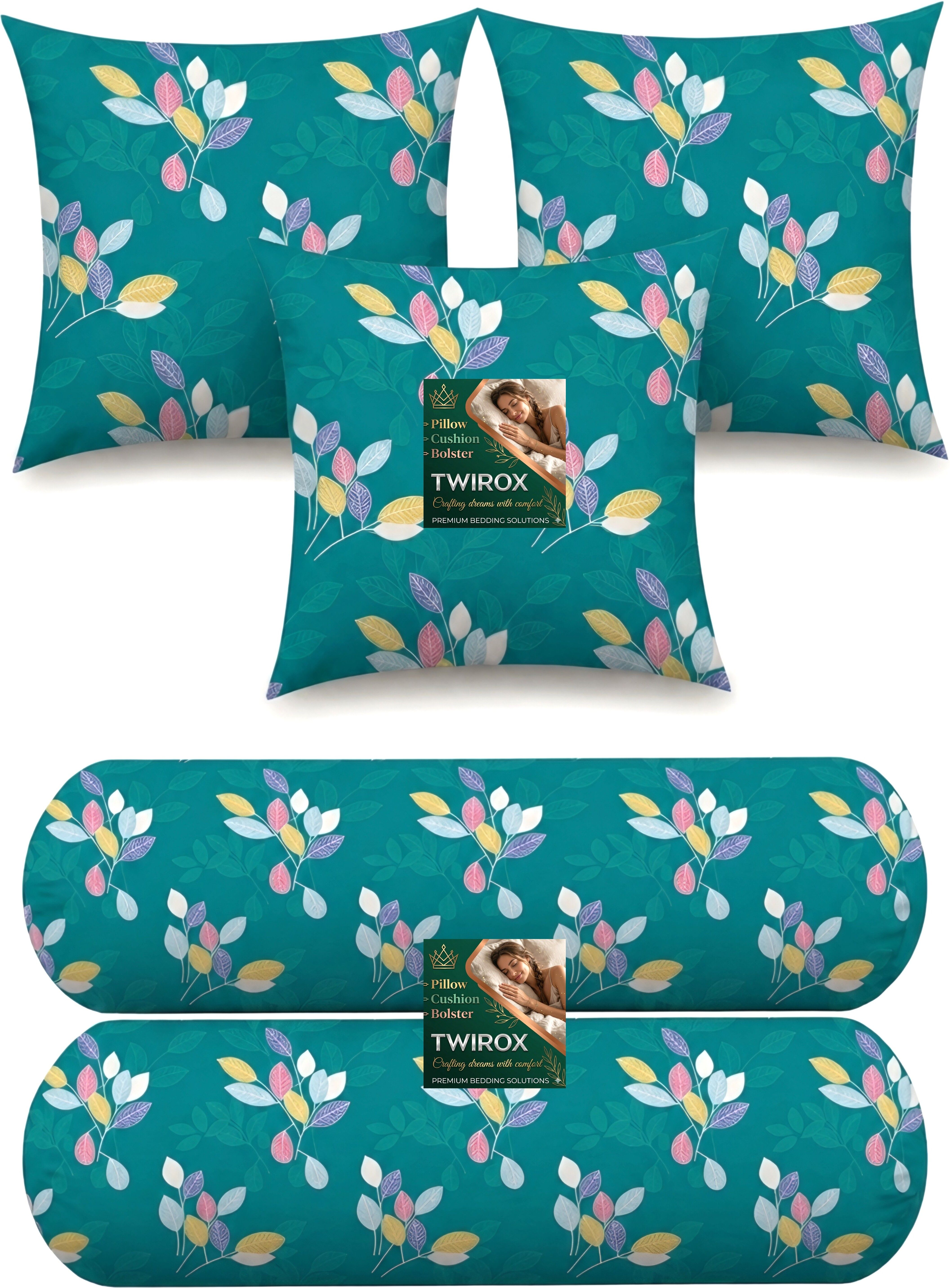 Microfibre Bolster Pack of 5 Geometric Luxury-image-11