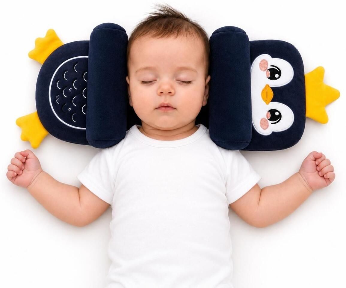 Cotton Baby Pillow Pack of 1 Animals Penguin Baby Head Shaping pillow Adjustable Soft(6 to 36)months-image-24