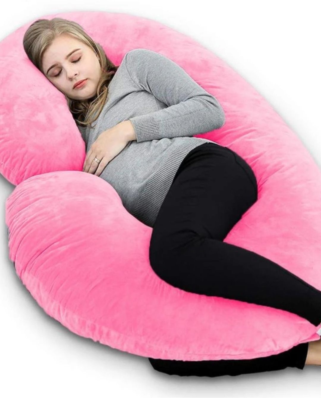 durga Polyester Fibre Pregnancy Pillow Pack of 1 Solid Comfort series-picture-43