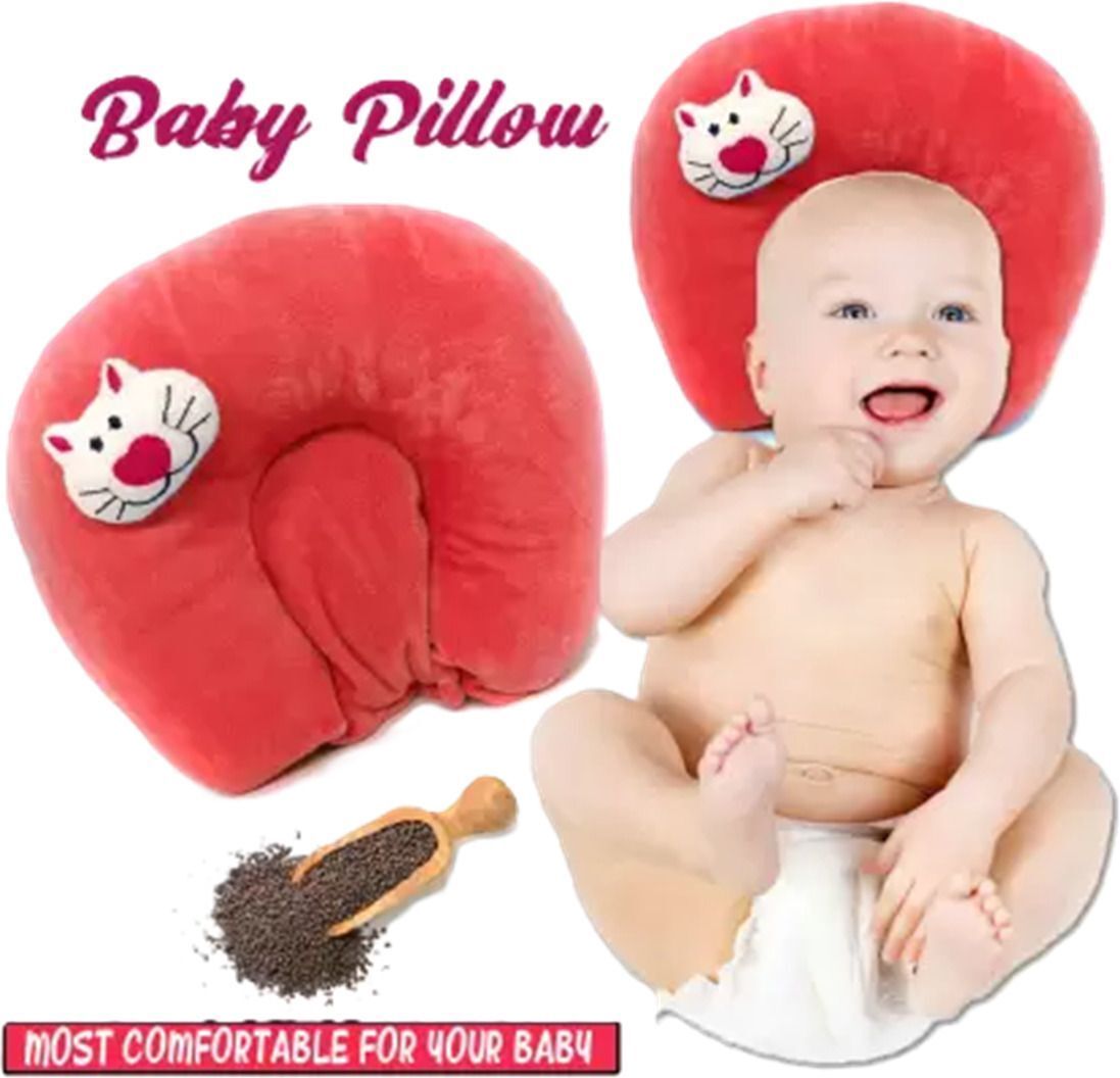 momease Microfibre Baby Pillow Pack of 1 Animals SUPER SOFT MUSTURD SEED FILLING BABY HEAD SHAPER PILLOW-picture-12