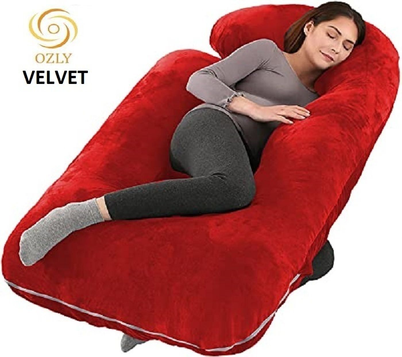 ultra soft j shaped pillow Microfibre, Polyester Fibre Solid Pregnancy Pillow Pack of 1-image-48