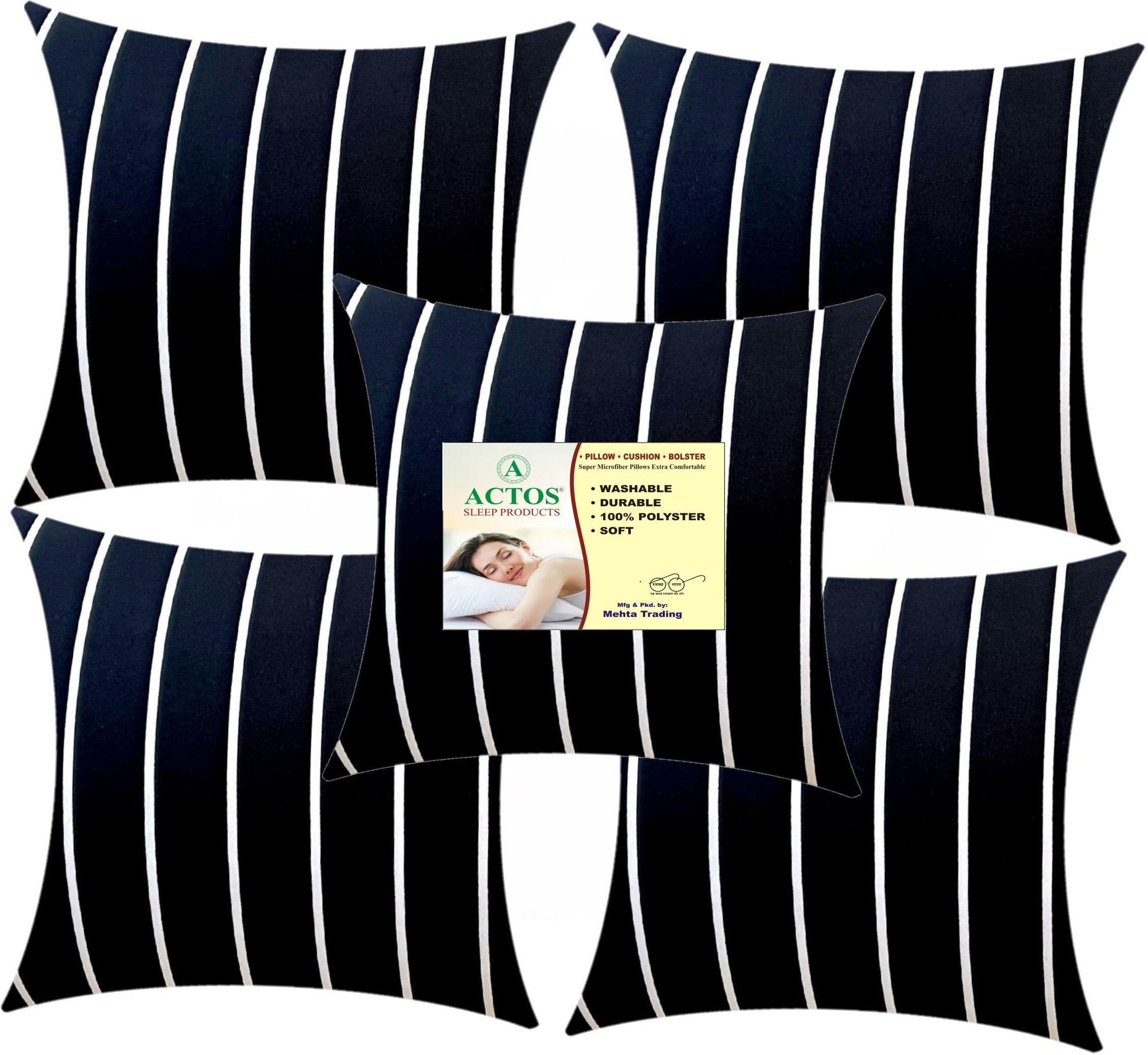 actos Microfibre Cushion Pack of 5 Stripes-picture-10