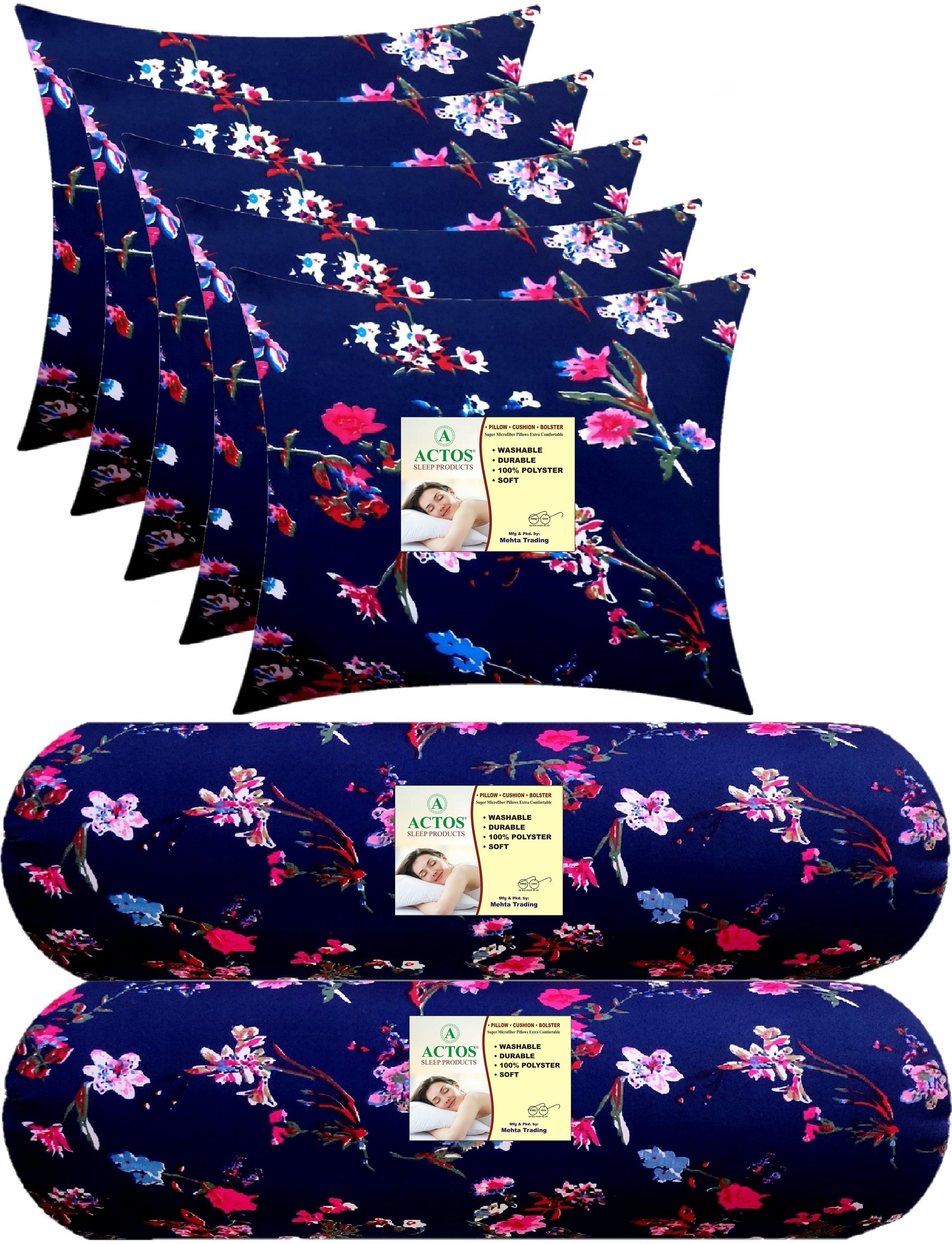 Microfibre Floral Bolster Pack of 7