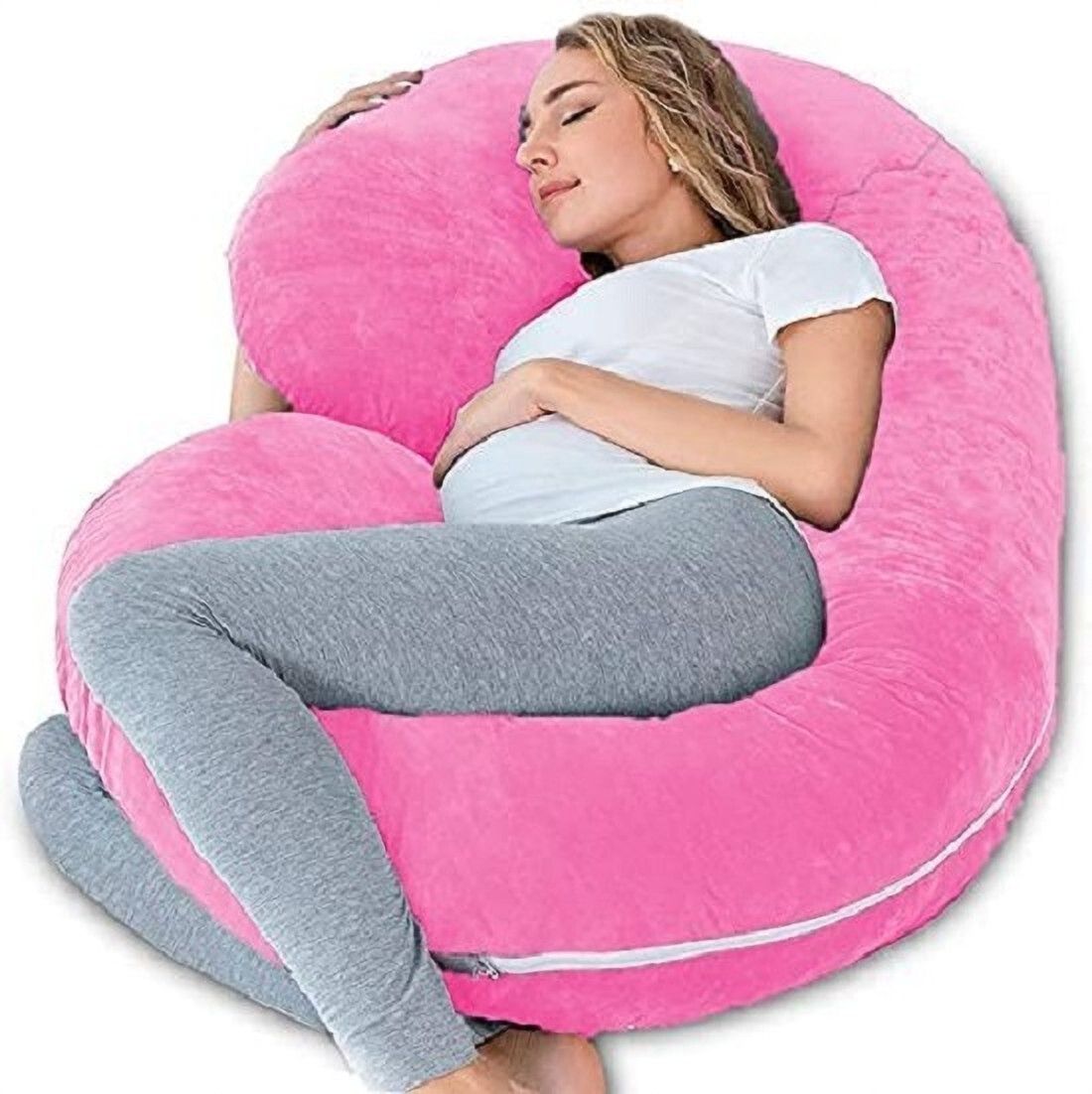 ozly Microfibre Pregnancy Pillow Pack of 1 Solid ultra soft c shaped pregnancy pillow-picture-42
