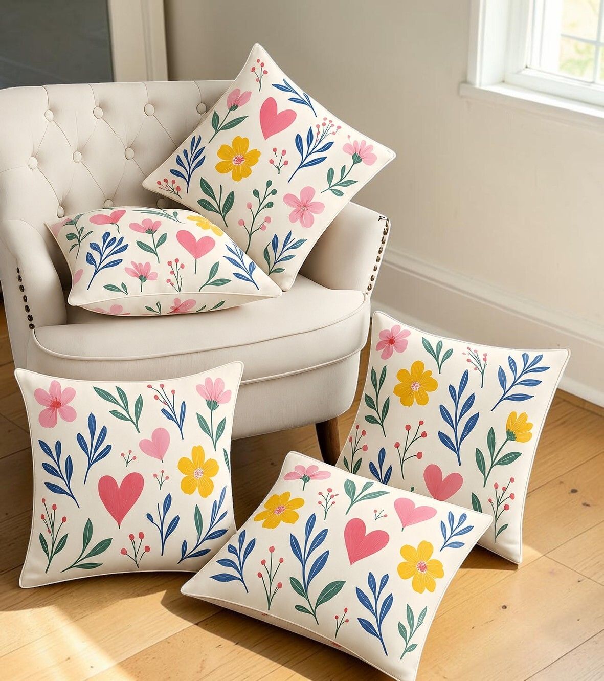 Microfibre Cushion Pack of 5 Floral-image-45