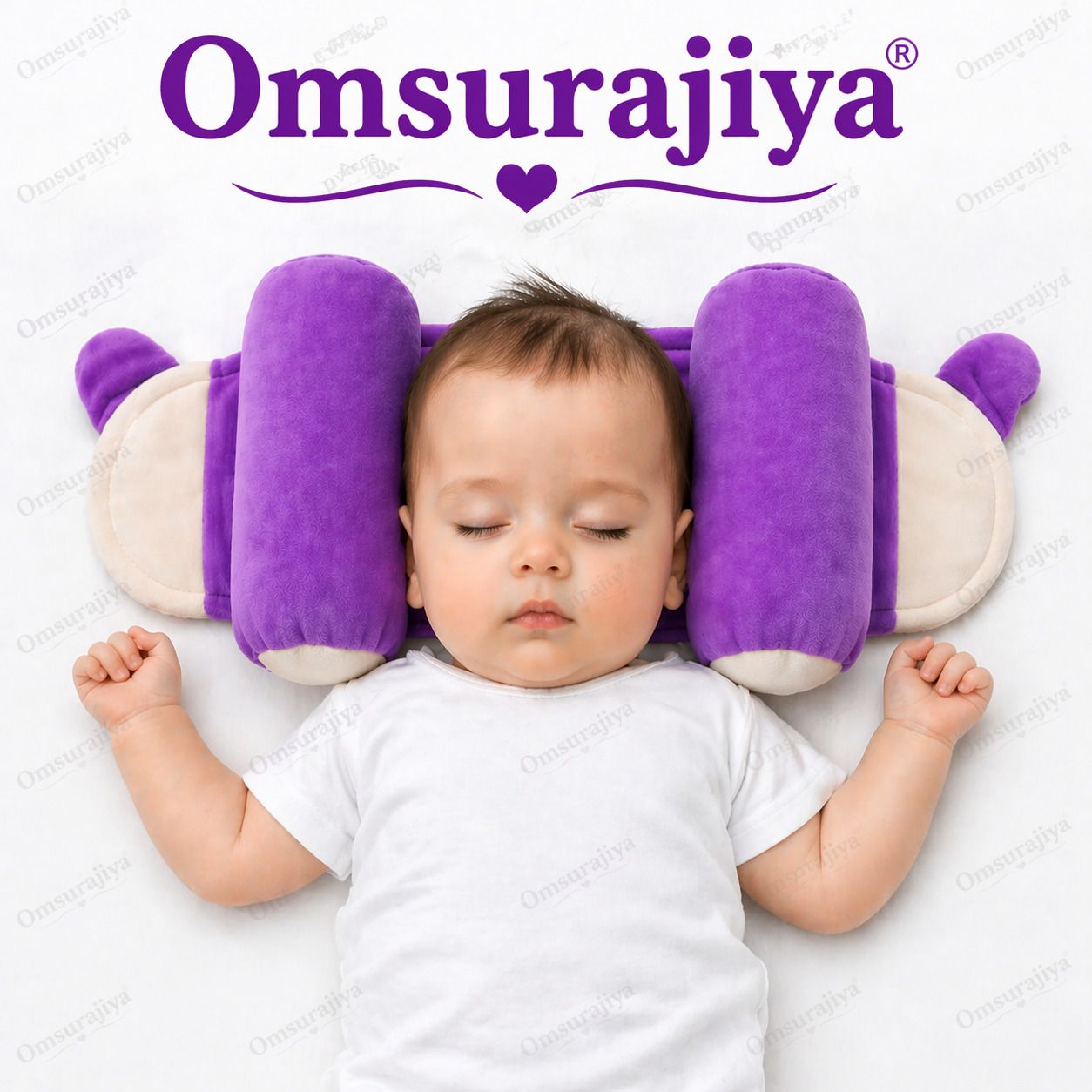 Microfibre, Cotton Baby Pillow Pack of 1 Solid Baby head shaper pillow-image-29