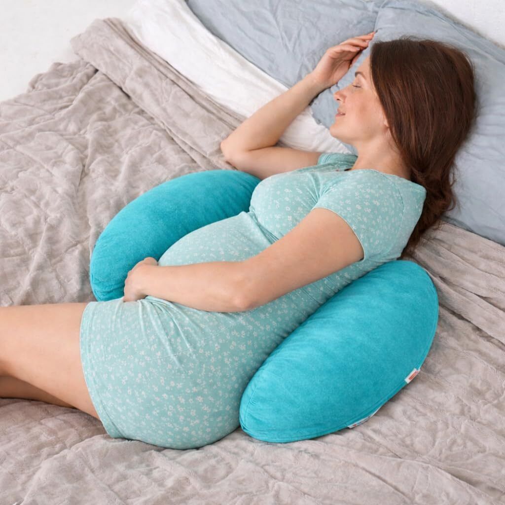 Polyester Fibre Pregnancy Pillow Pack of 1 Solid H-Shaped Pregnancy Pillow | Butterfly Dual Wedge for Back & Hip Support-image-44