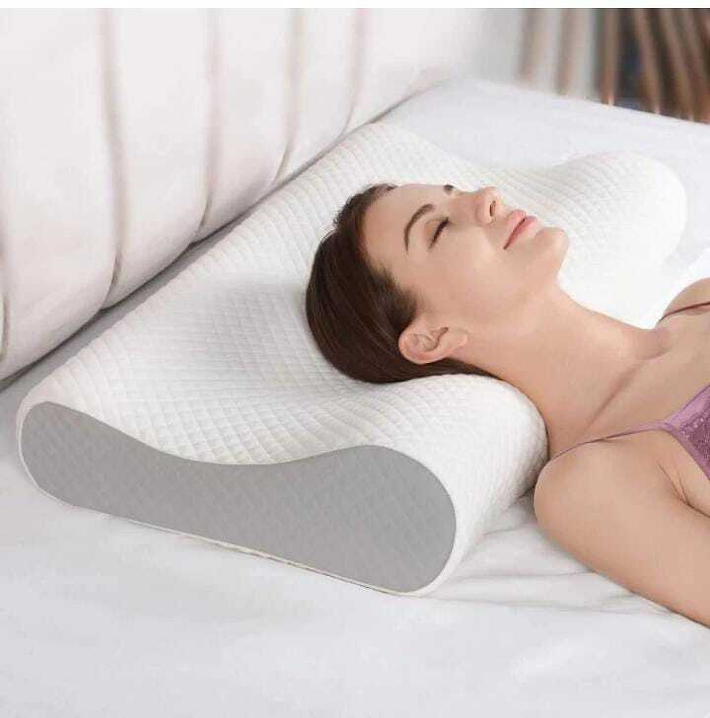Cervical Contour Memory Stomache / Side Sleepers / Anti-Snoring Memory Foam Solid Orthopaedic Pillow Pack of 1-image-36