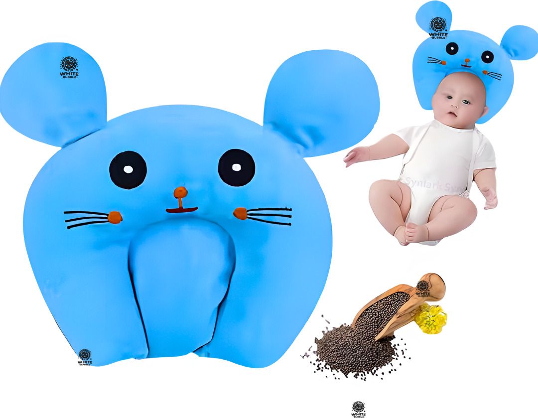 Rai Pillow Velvet, Baby Head Shaping Takiya Soft Pillow Infant Mustard Seeds Toons & Characters Baby Pillow Pack of 1