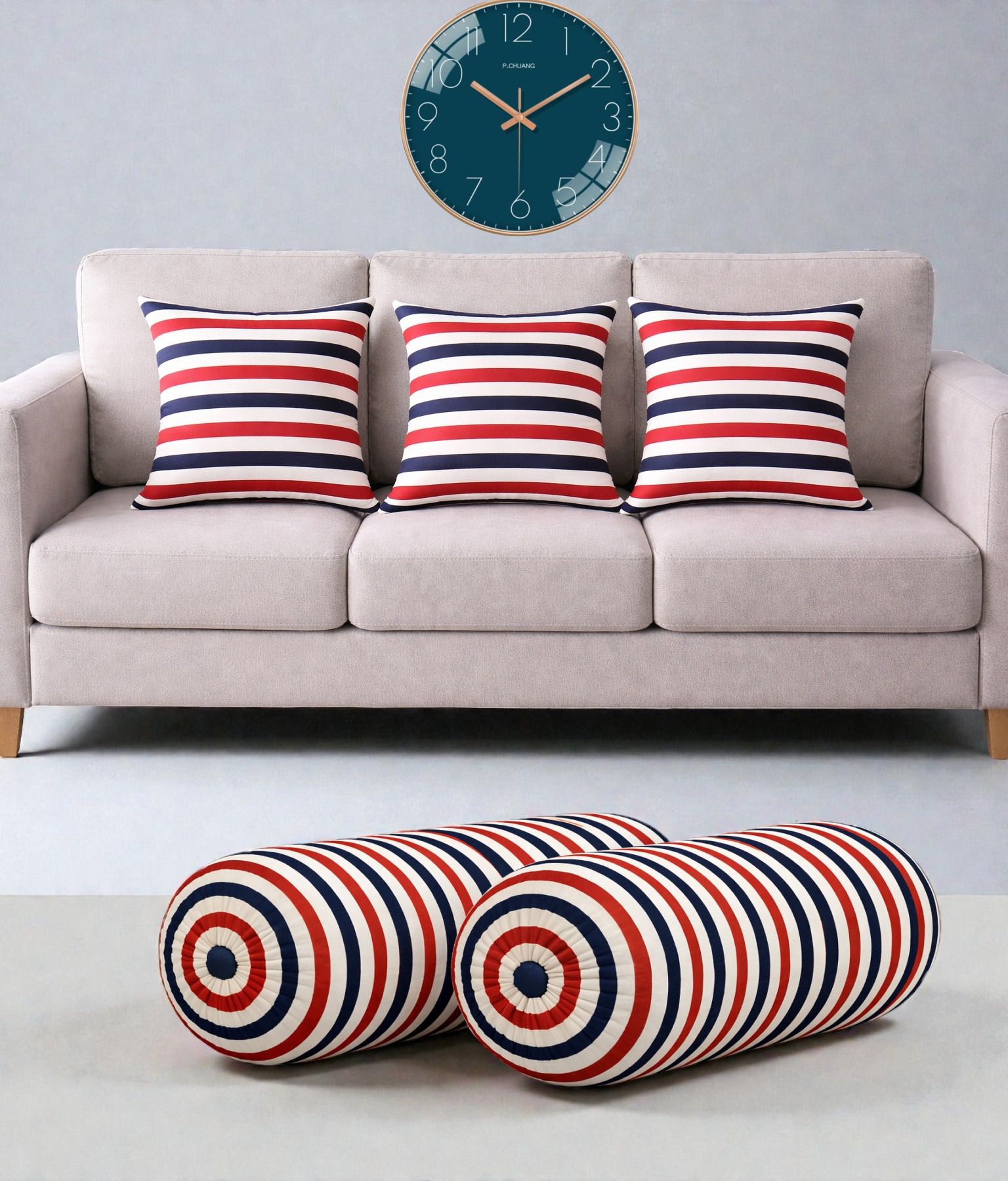 changers Microfibre Bolster Pack of 5 Geometric Combo Set Of 3 Cushion And 2 Bolster-picture-47
