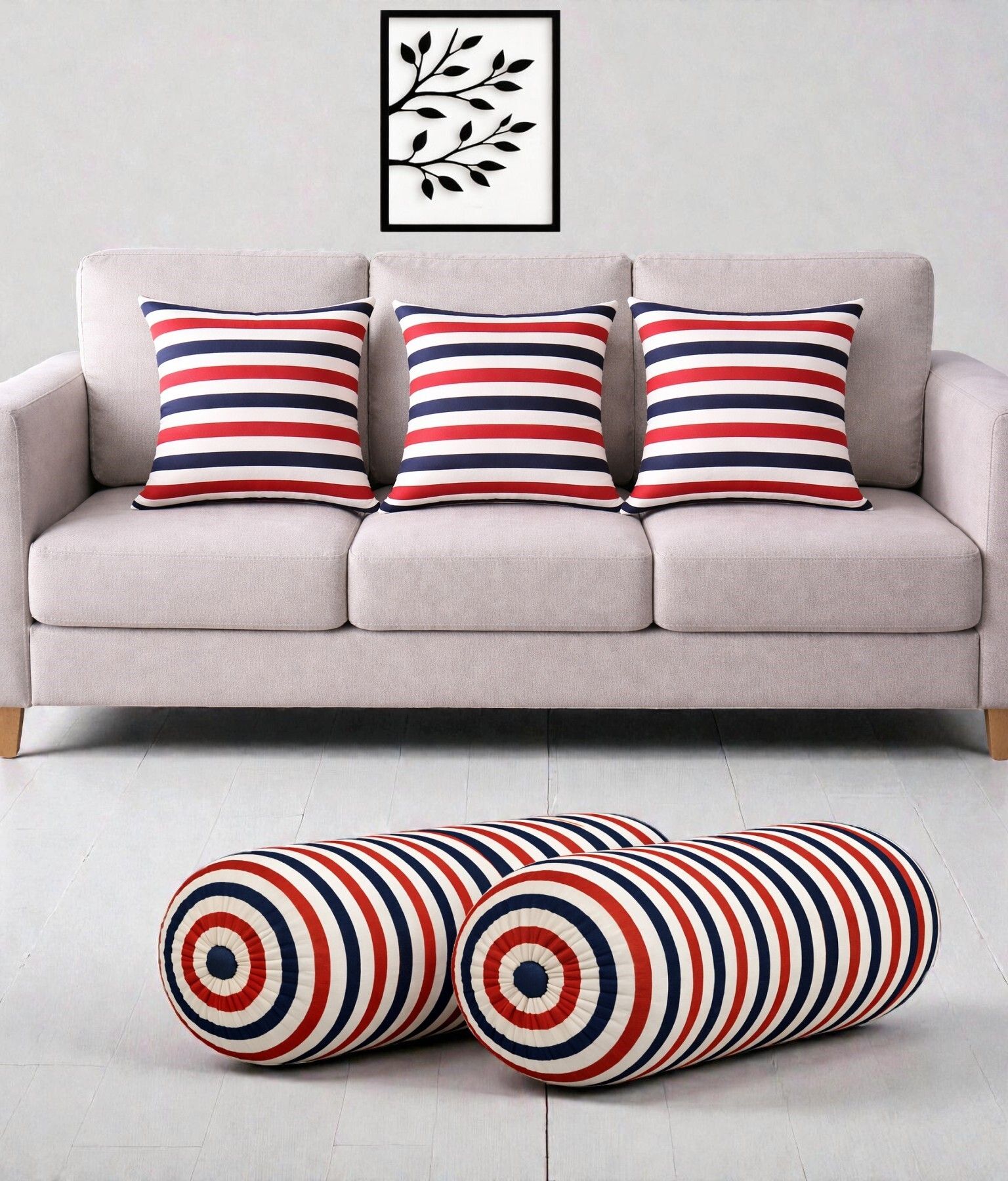 changers Microfibre Bolster Pack of 5 Floral Combo Set Of 3 Cushion And 2 Bolster-picture-6