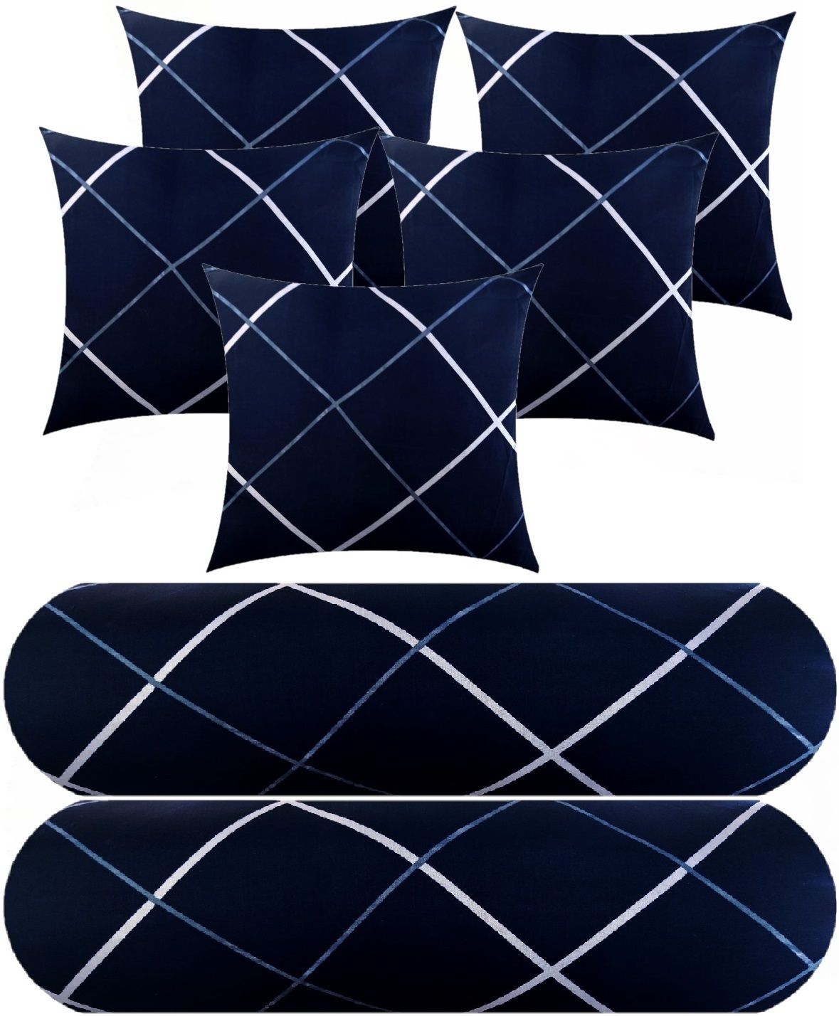 changers Microfibre Bolster Pack of 7 Geometric 5 Cushion 2 bolster-picture-15