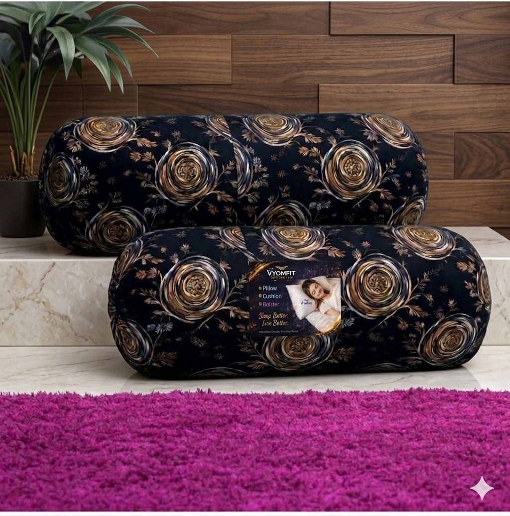 Microfibre Bolster Pack of 2 Printed 2 Bolster-image-37