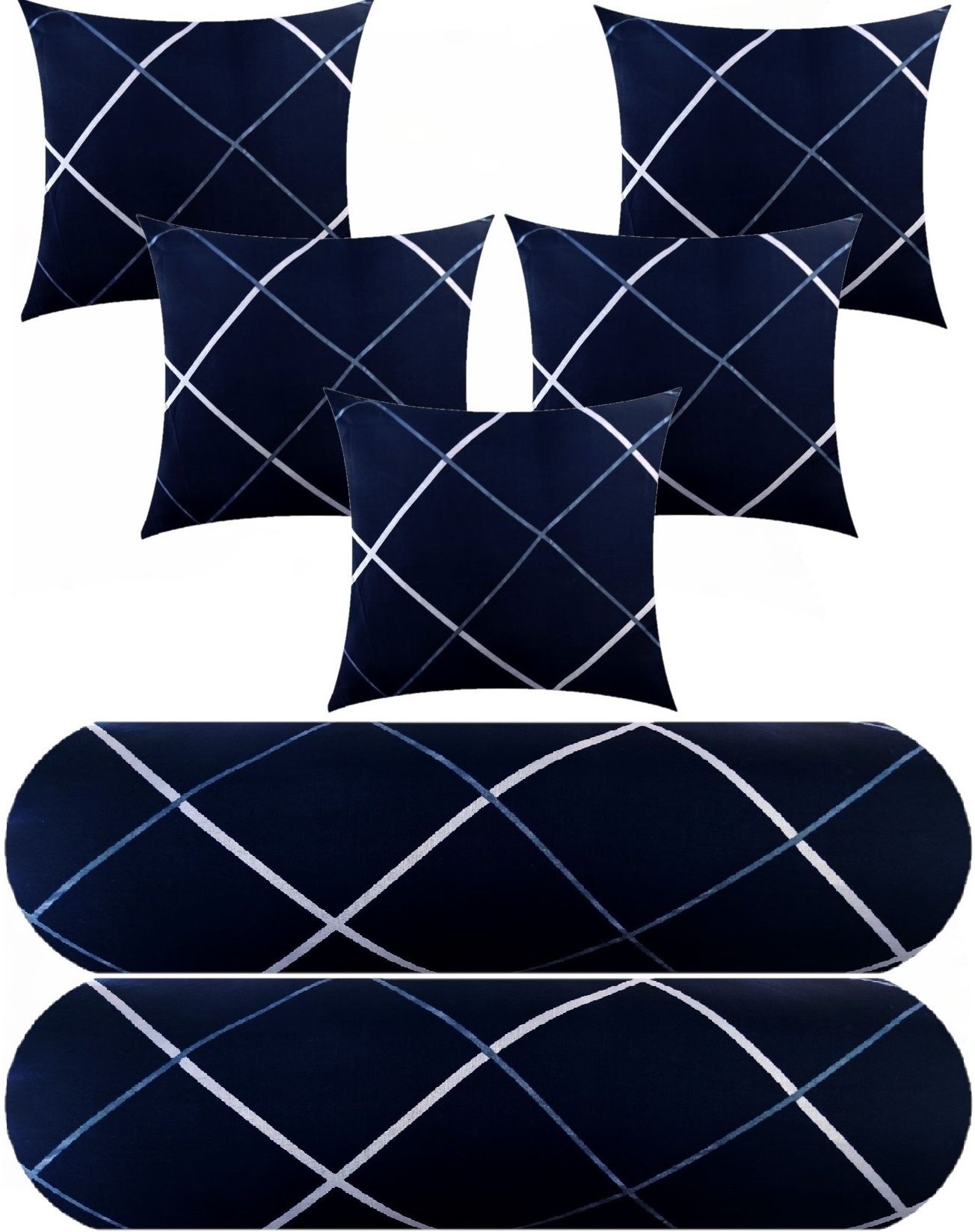 changers 5 Cushion 2 bolster Microfibre Geometric Bolster Pack of 7-picture-16