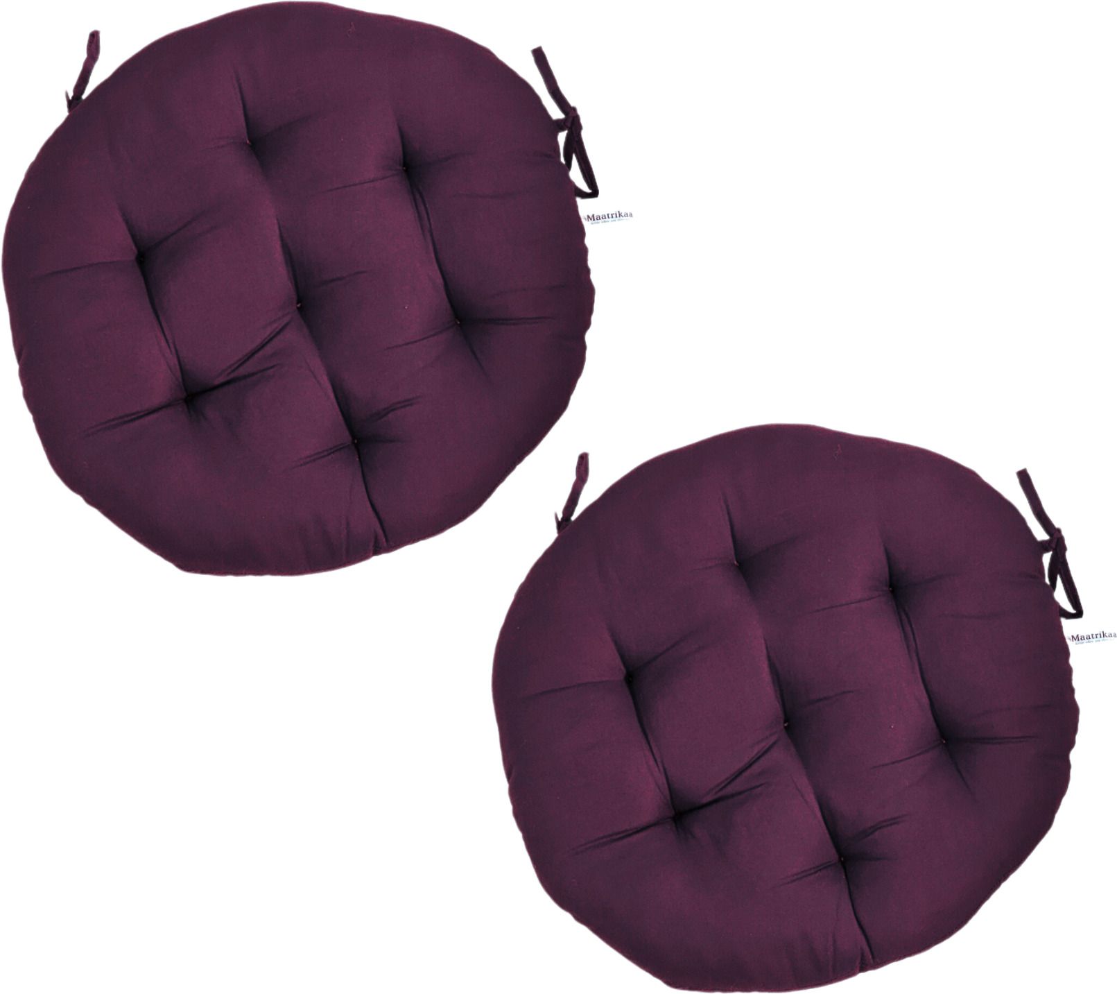 Comfortable Round Chair Cushions with Ties – 18" Pads for Dining, Office & Home Cotton Solid Chair Pad Pack of 2-image-11