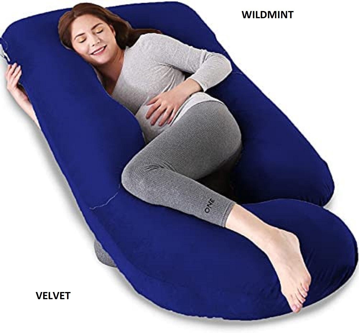 ozly ultra soft j shaped pillow Polyester Fibre, Microfibre Solid Pregnancy Pillow Pack of 1-picture-24