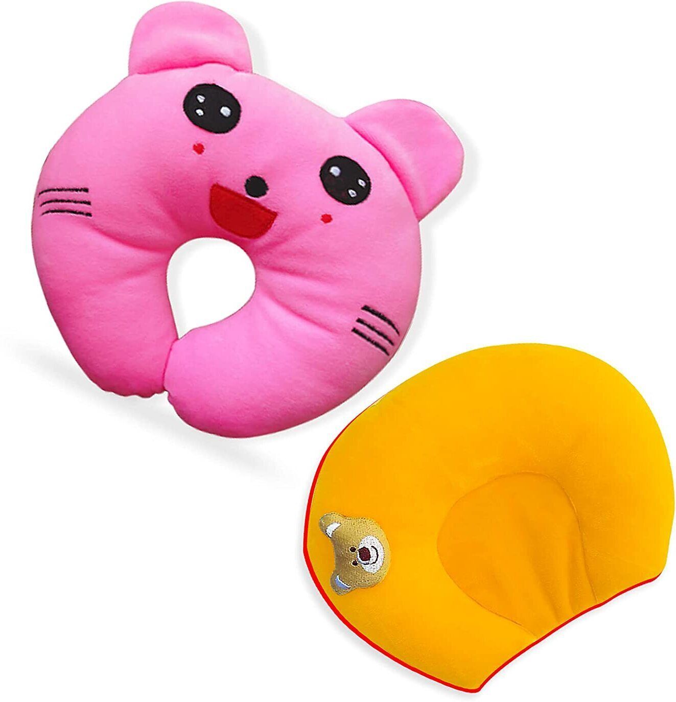 Cotton, Mustard Seeds Animals Baby Pillow Pack of 2