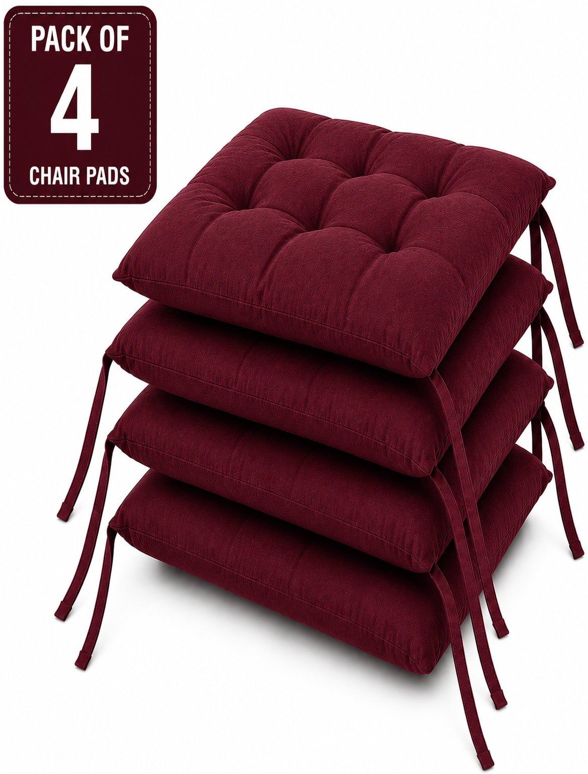 sanju brother Microfibre Chair Pad Pack of 4 Solid-picture-39