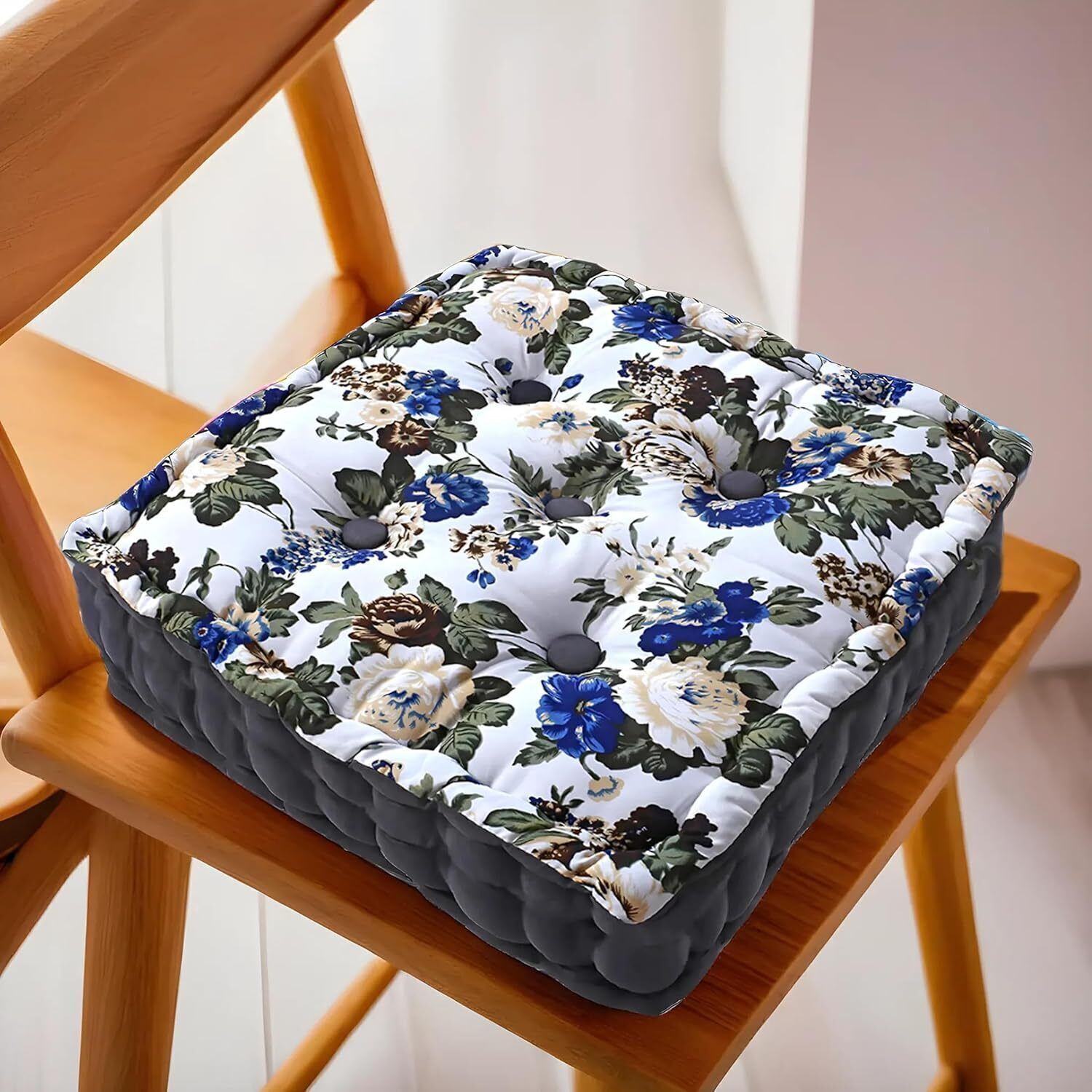 homestic by Kuber Industries Microfibre Floral Chair Pad Pack of 1-picture-15