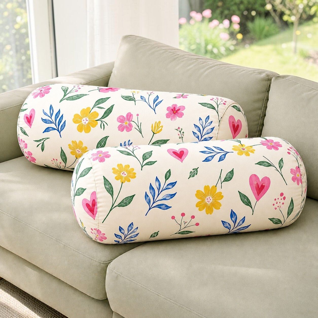 Microfibre Bolster Pack of 2 Floral-image-43