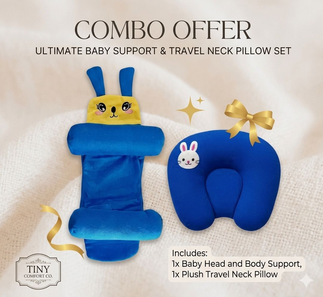 Microfibre Baby Pillow Pack of 2 Solid Baby Pillow-image-37