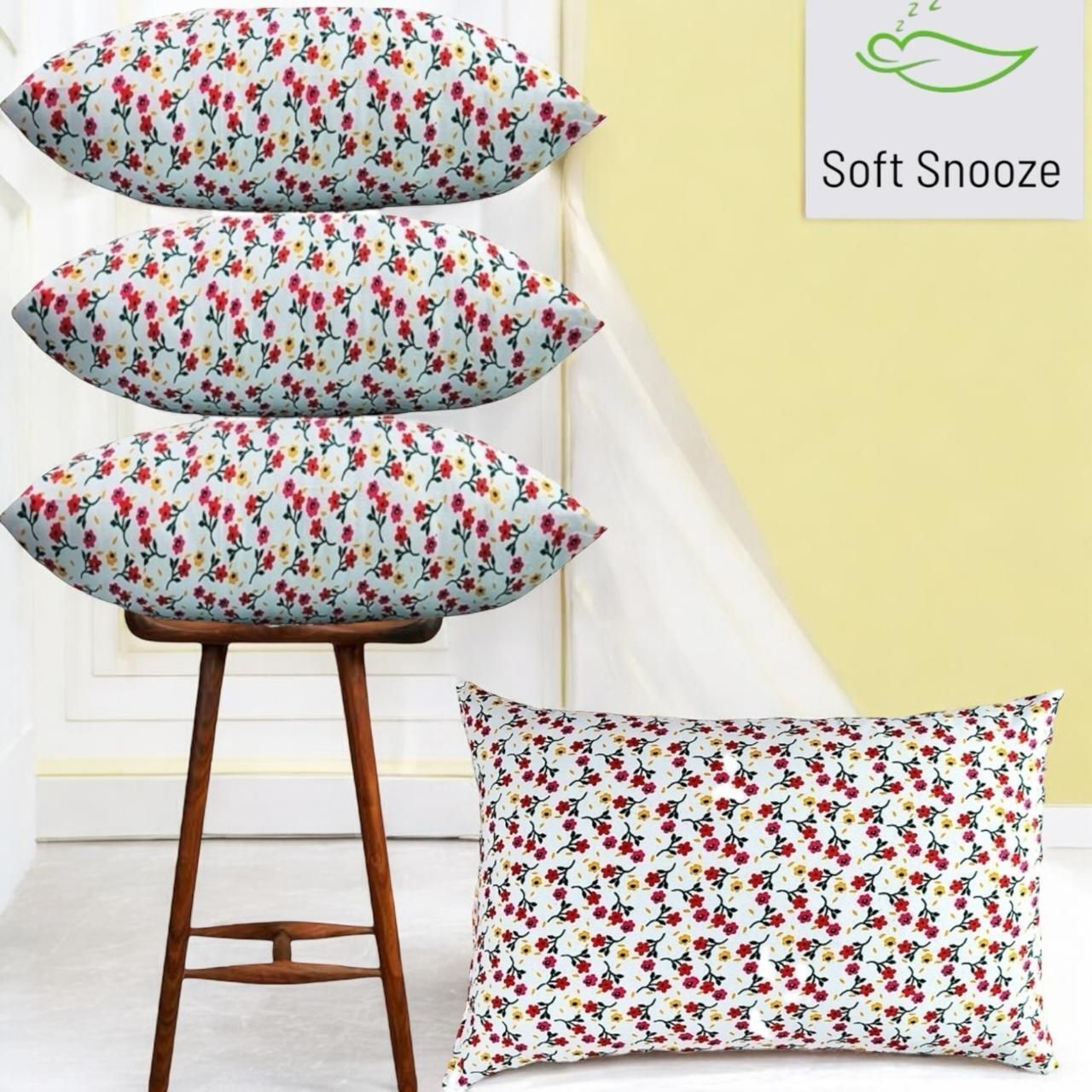 soft snooze Microfibre Sleeping Pillow Pack of 4 Floral LUXURY-picture-23