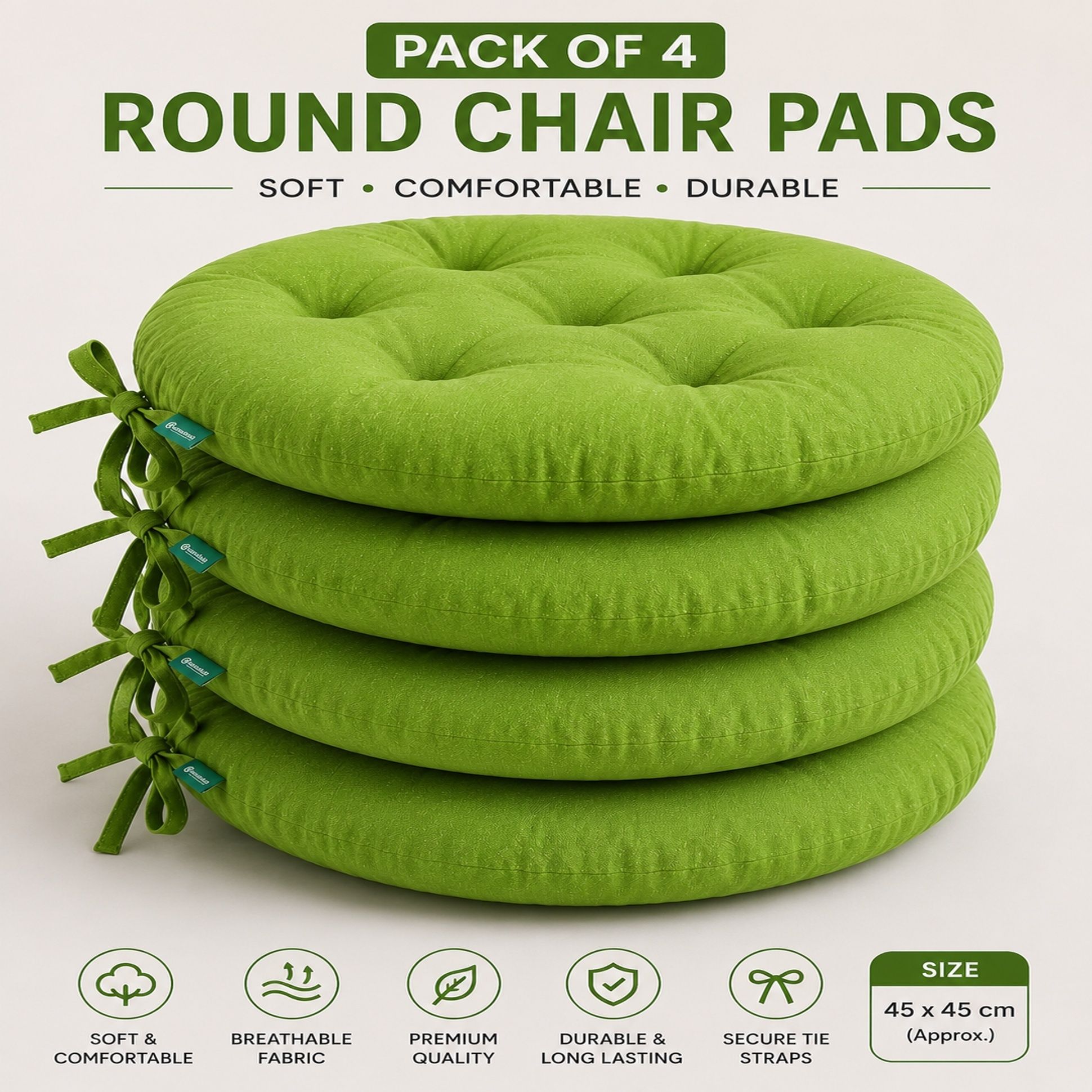 bhebha Microfibre Chair Pad Pack of 4 Solid-picture-18