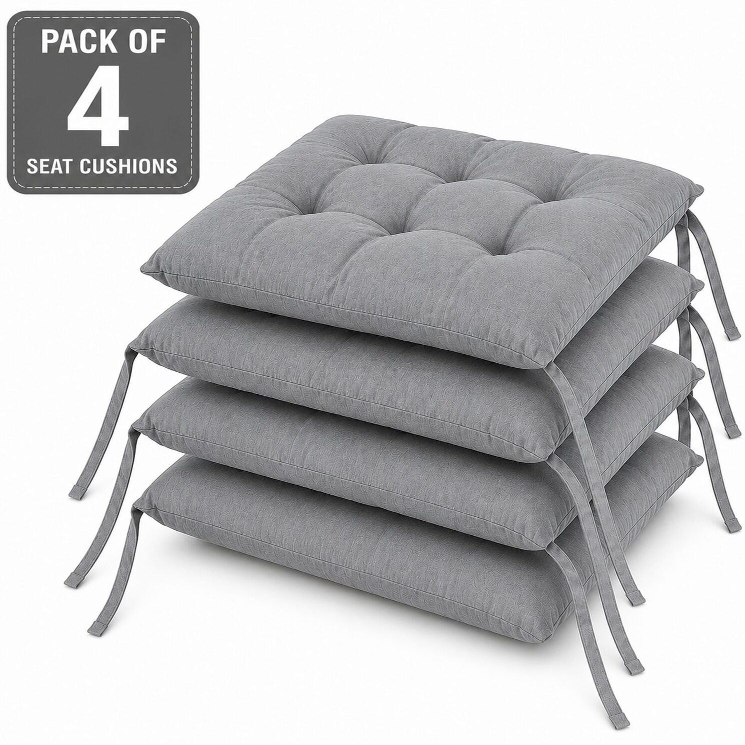 sanju brother Microfibre Chair Pad Pack of 4 Solid-picture-16
