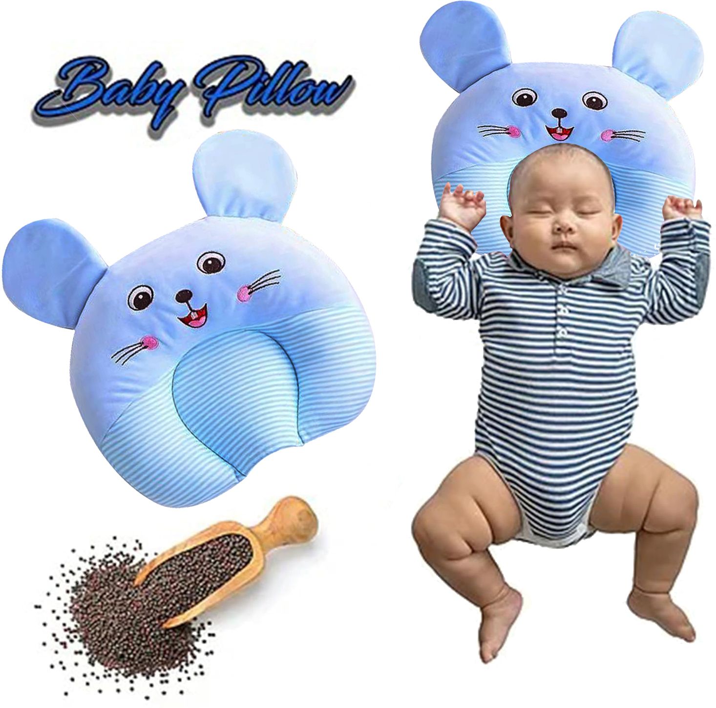 Mustard Seeds Animals Baby Pillow Pack of 1-image-43