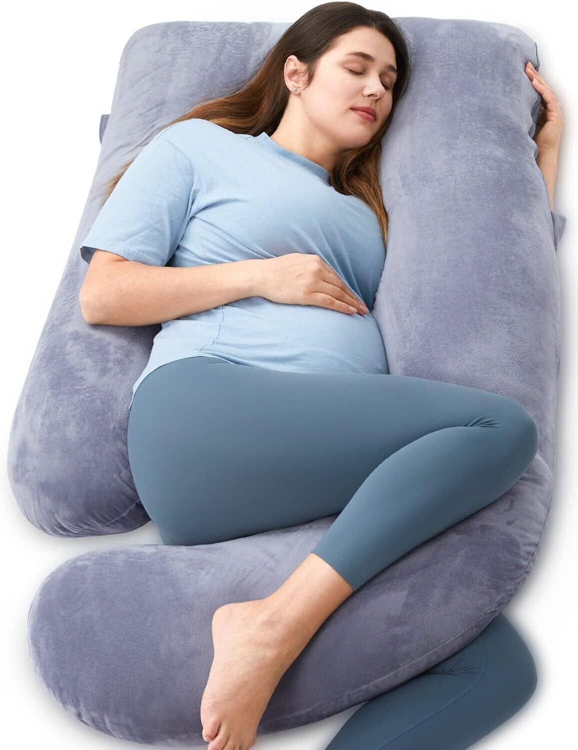 ozly ultra soft j shaped pillow Microfibre, Polyester Fibre Solid Pregnancy Pillow Pack of 1-picture-16